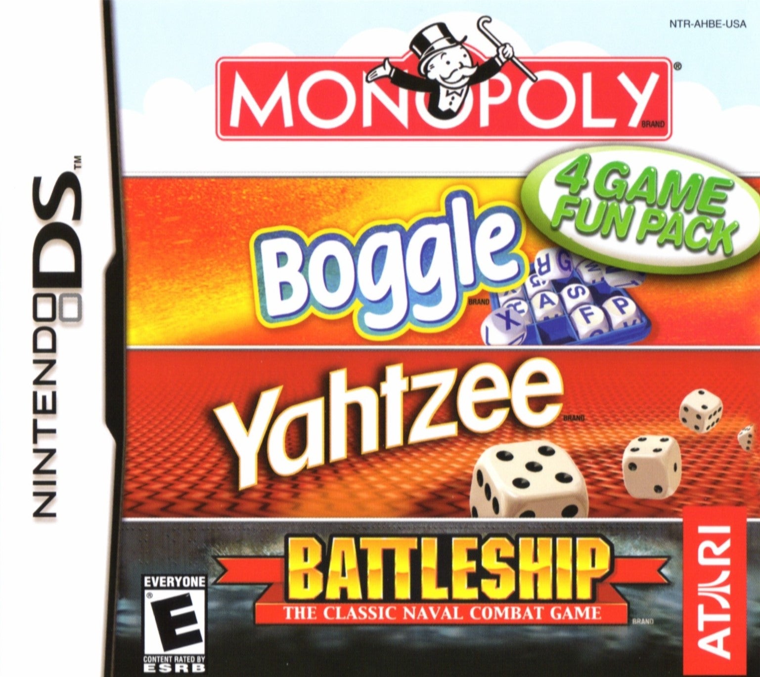 Monopoly/Boggle/Yahtzee/Battleship DS - Video Game - Used - CaveGamers