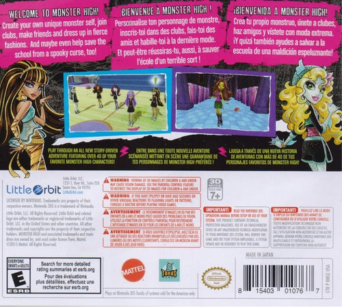 Monster High New Ghoul in School 3DS - Video Game - Used - CaveGamers - Image 2