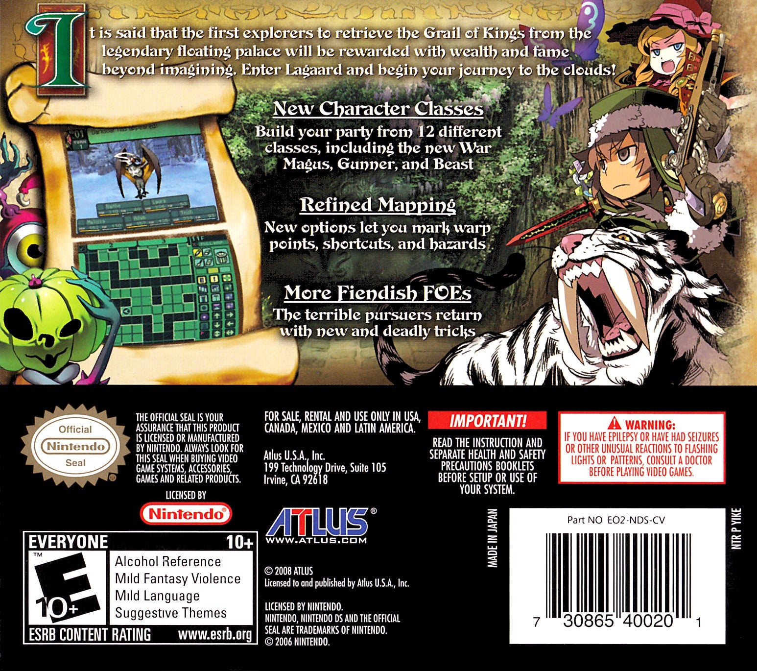 Etrian Odyssey II: Heroes of Lagaard DS - Video Game - Used - CaveGamers - Image 2