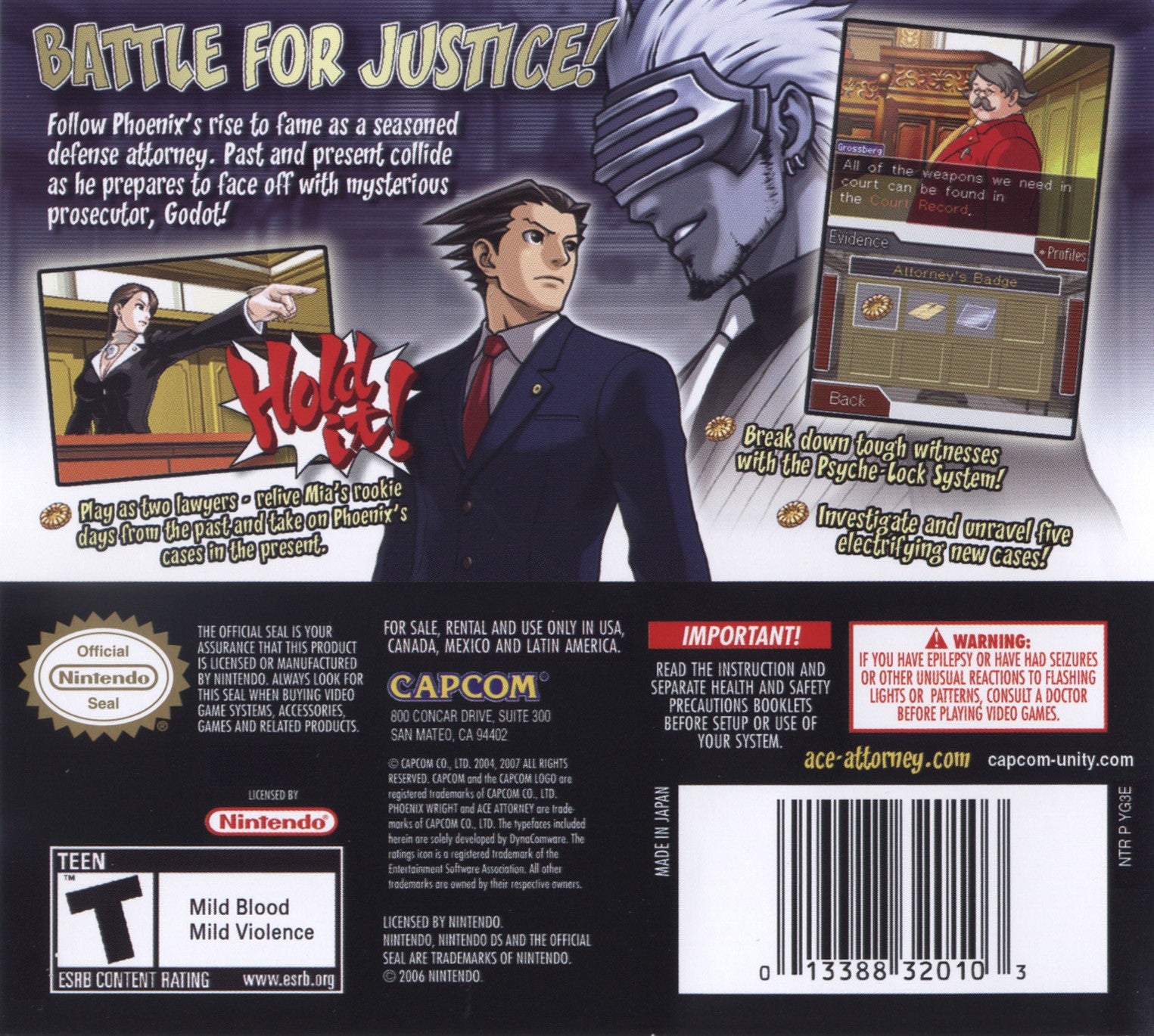 Phoenix Wright Ace Attorney: Trials and Tribulations DS - Video Game - Used - CaveGamers - Image 2