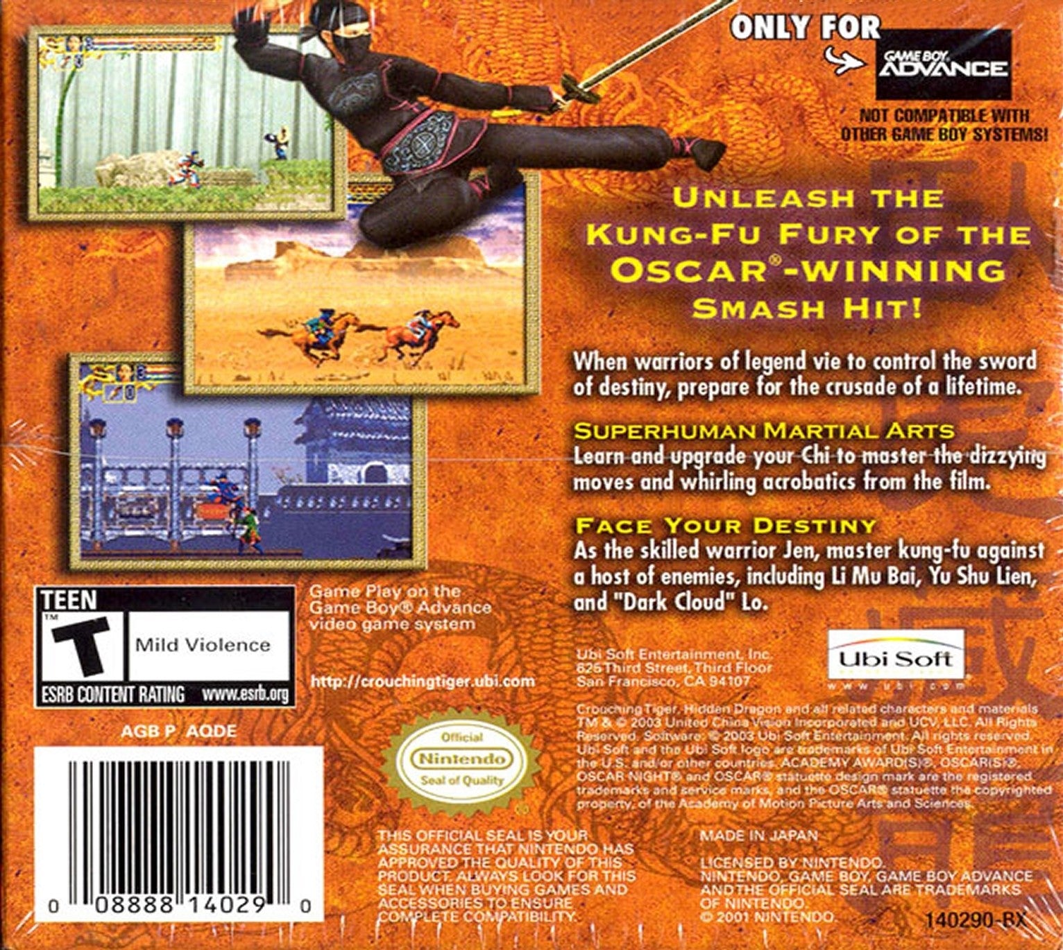 Crouching Tiger, Hidden Dragon Game Boy Advance - Video Game - Used - CaveGamers - Image 2