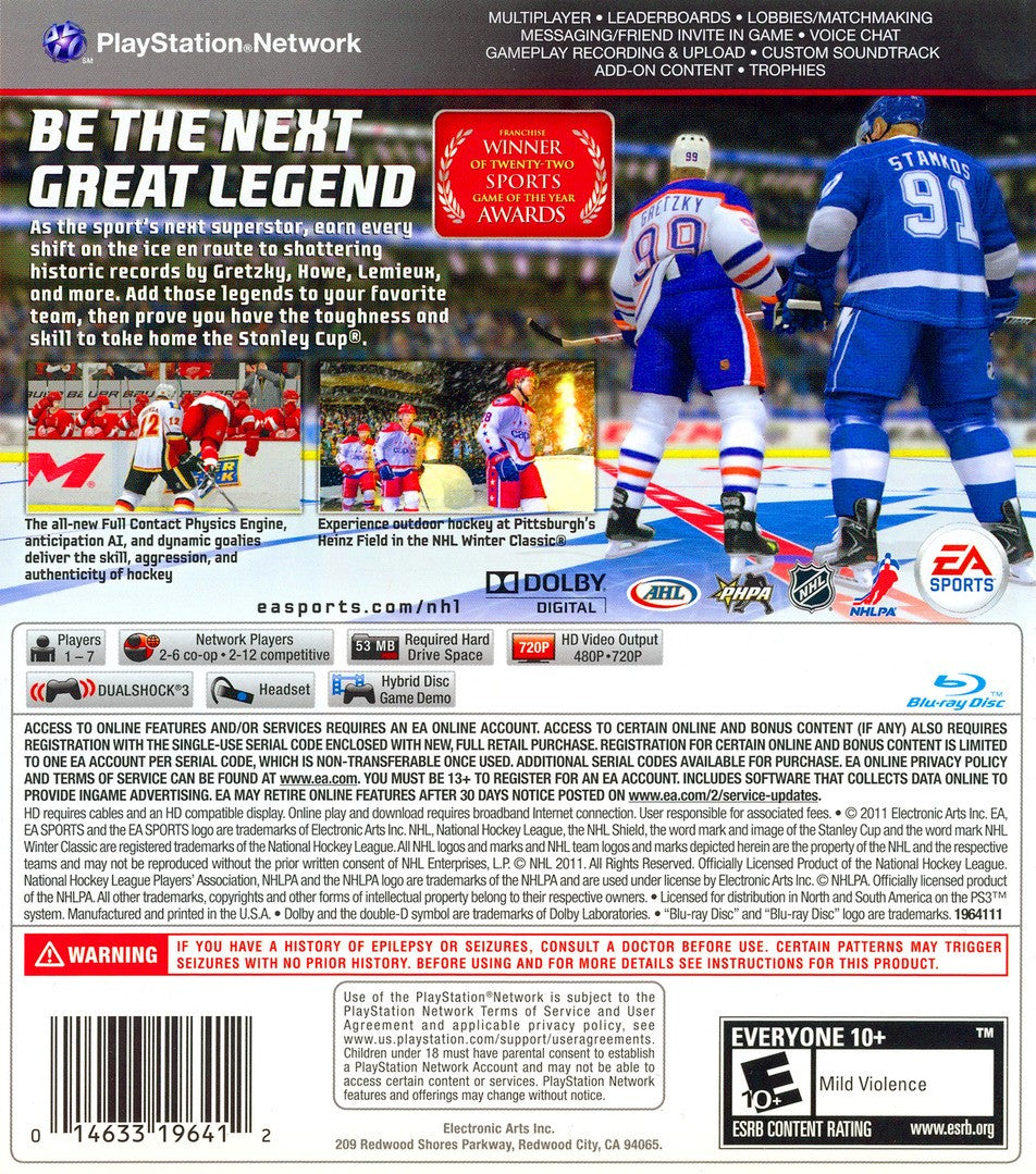 NHL 12 PS3 - Video Game - Used - CaveGamers - Image 2