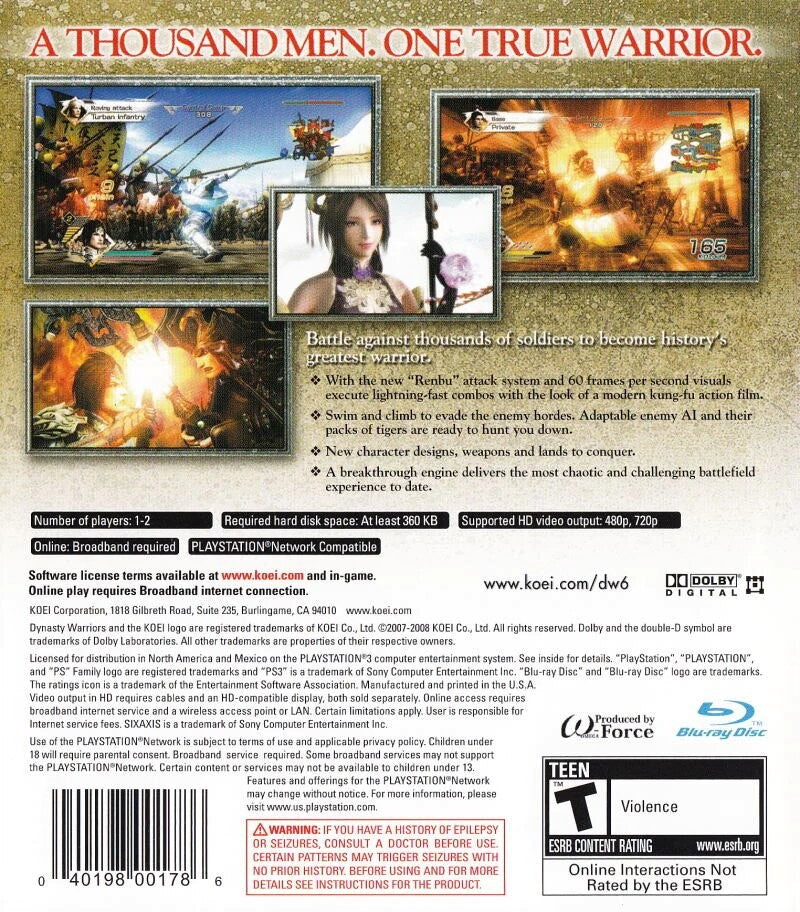 Dynasty Warriors 6 PS3 - Video Game - Used - CaveGamers - Image 2