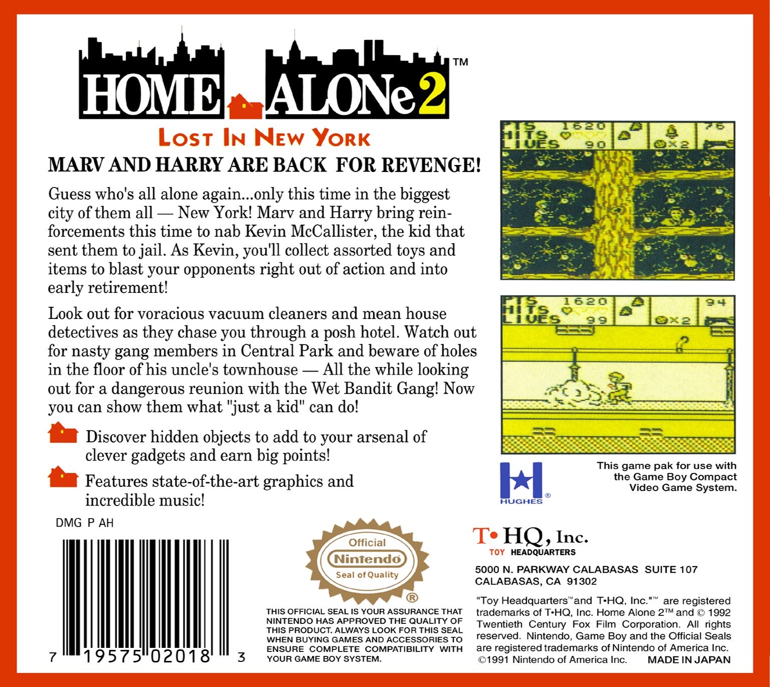 Home Alone 2 Game Boy - Video Game - Used - CaveGamers - Image 2