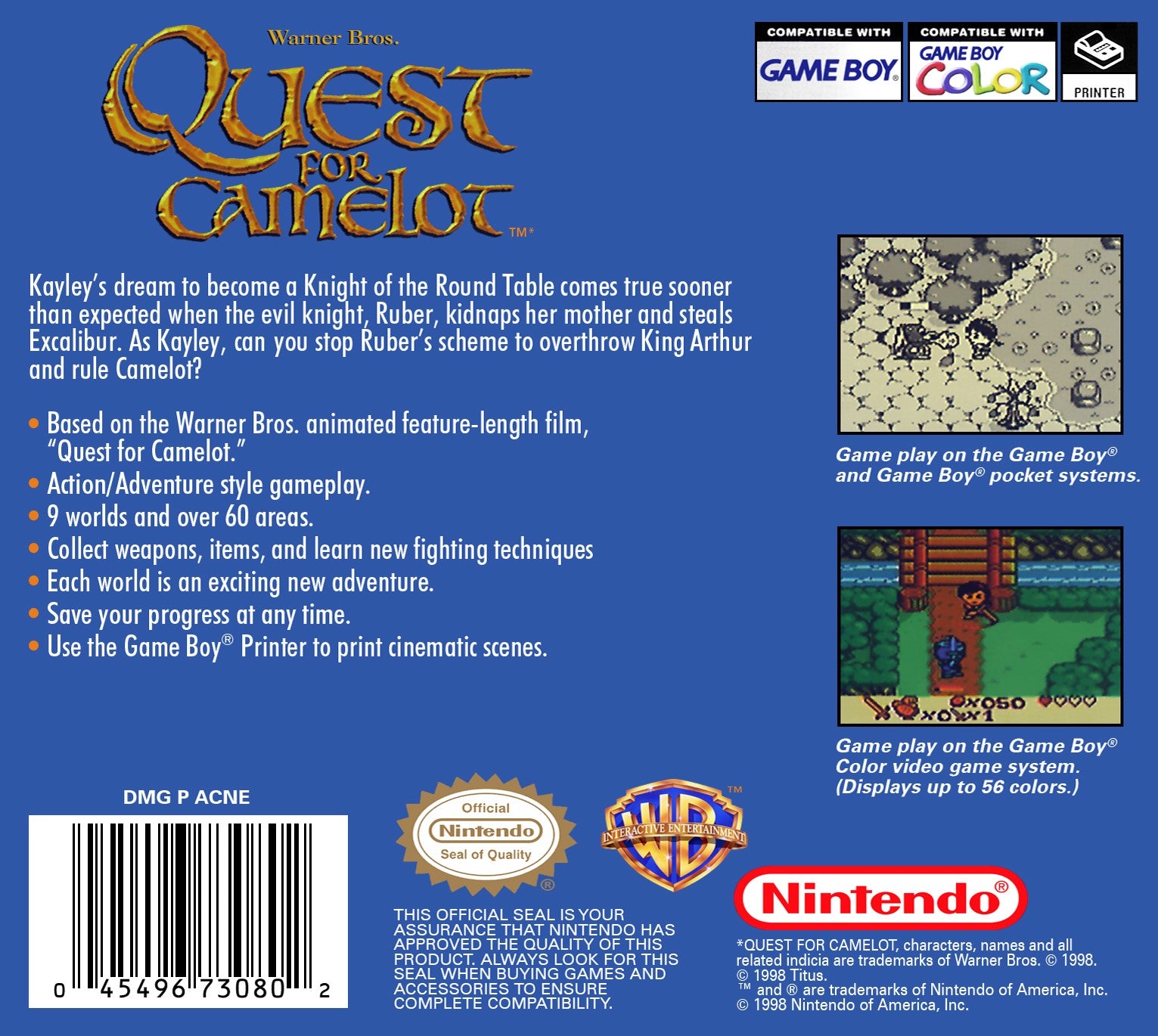Quest for Camelot Game Boy Color - Video Game - Used - CaveGamers - Image 2