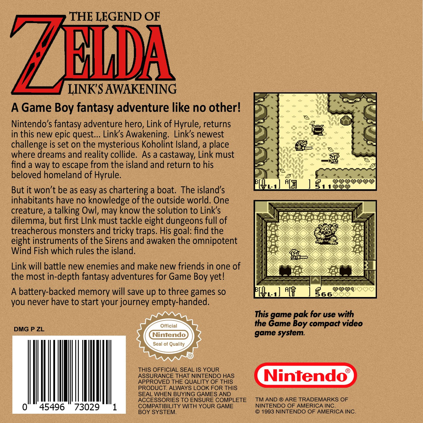 The Legend of Zelda: Link's Awakening Game Boy - Video Game - Used - CaveGamers - Image 2