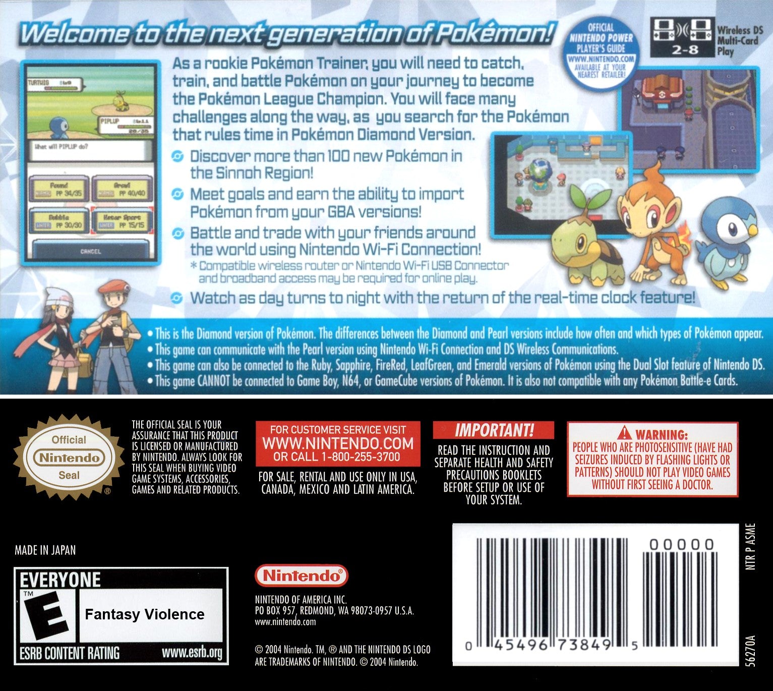 Pokemon Diamond Version DS - Video Game - Used - CaveGamers - Image 2