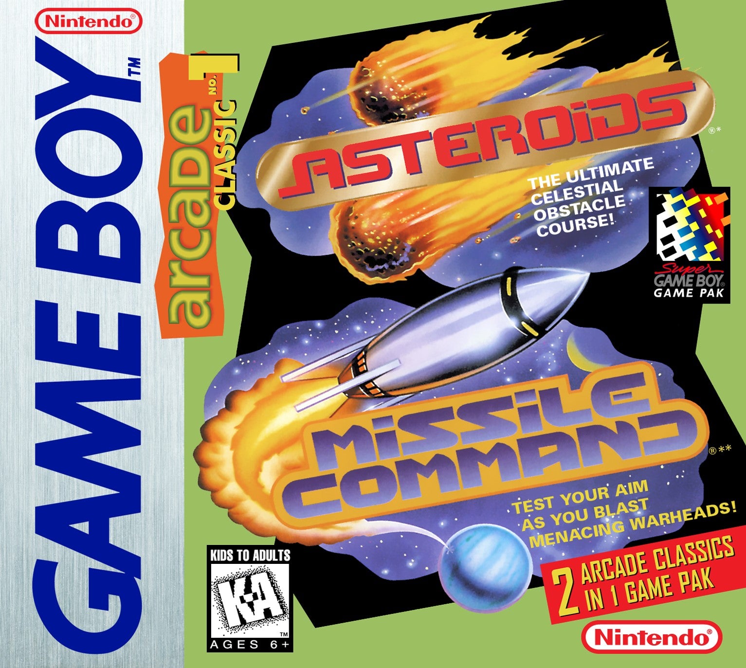 Arcade Classic 1: Asteroids & Missile Command Game Boy - Video Game - Used - CaveGamers
