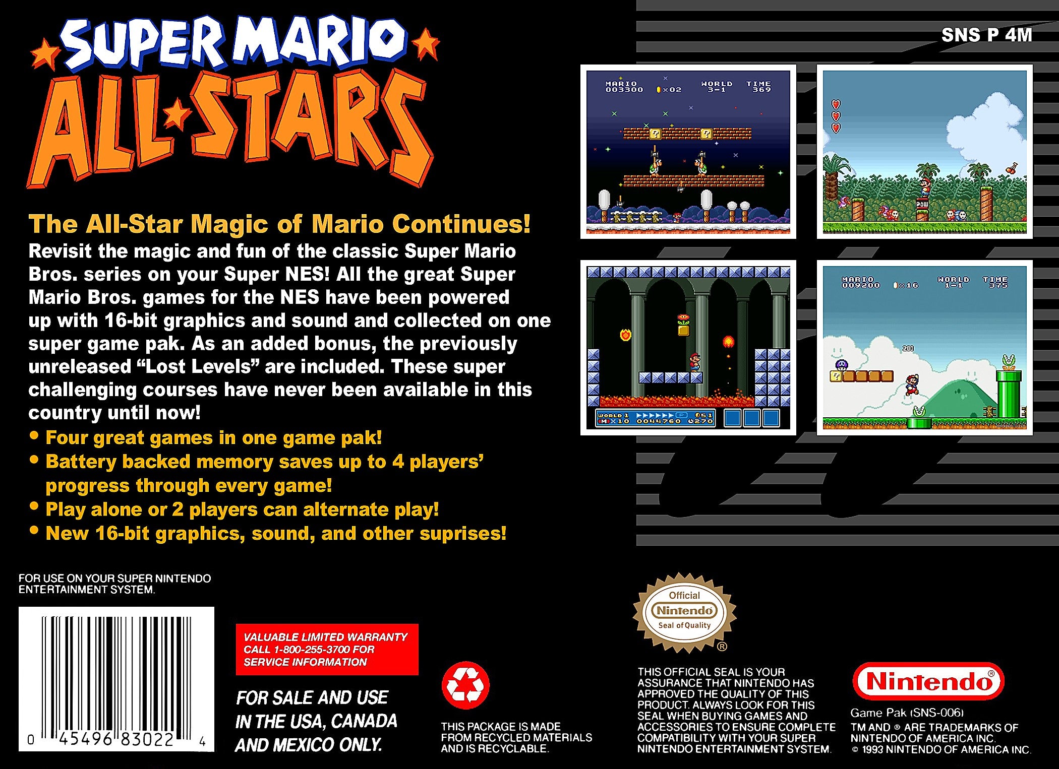 Super Mario All Stars SNES - Video Game - Used - CaveGamers - Image 2