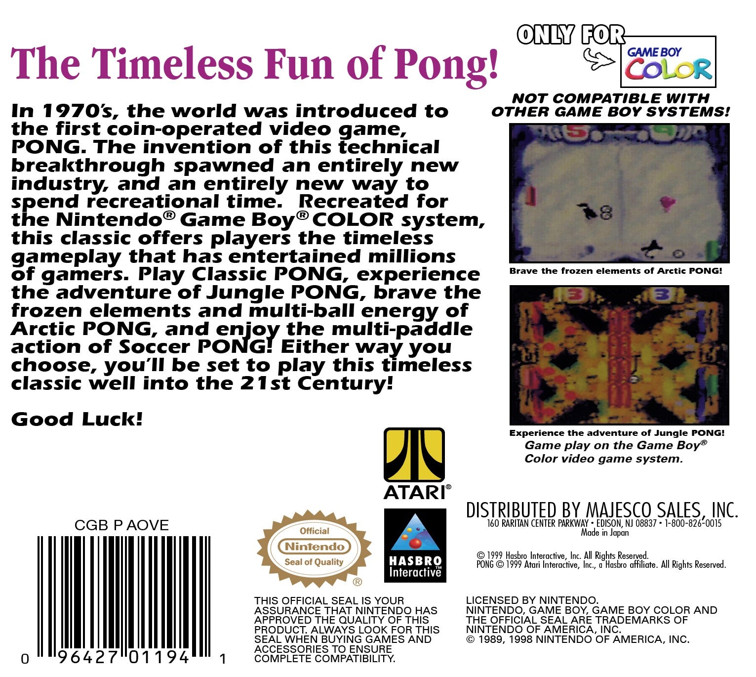 Pong The Next Level Game Boy Color - Video Game - Used - CaveGamers - Image 2