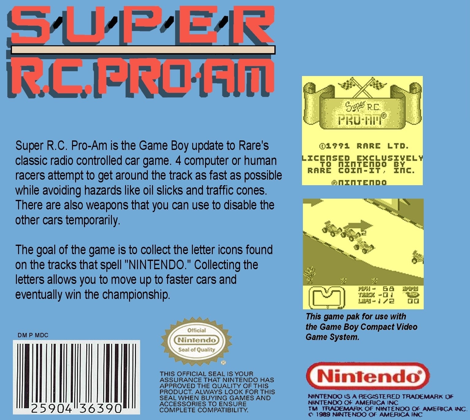 Super RC PRO-AM Game Boy - Video Game - Used - CaveGamers - Image 2