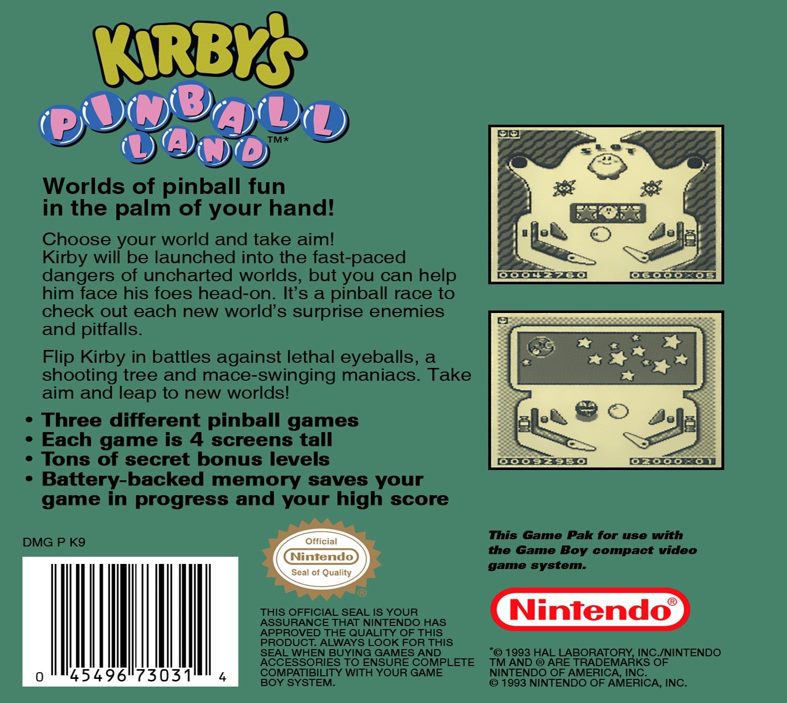 Kirby's Pinball Land Game Boy - Video Game - Used - CaveGamers - Image 2