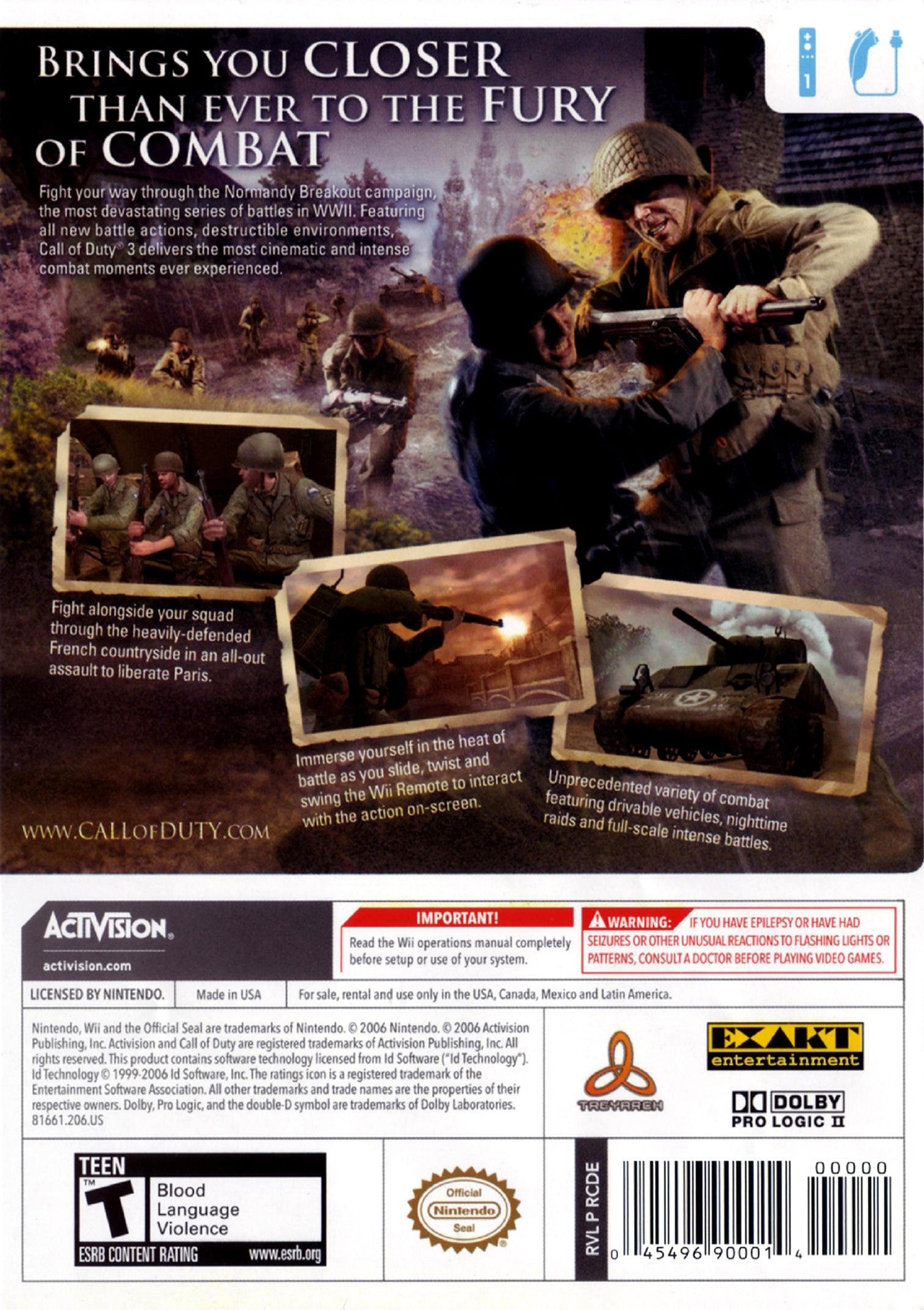 Call Of Duty 3 Wii - Video Game - Used - CaveGamers - Image 2