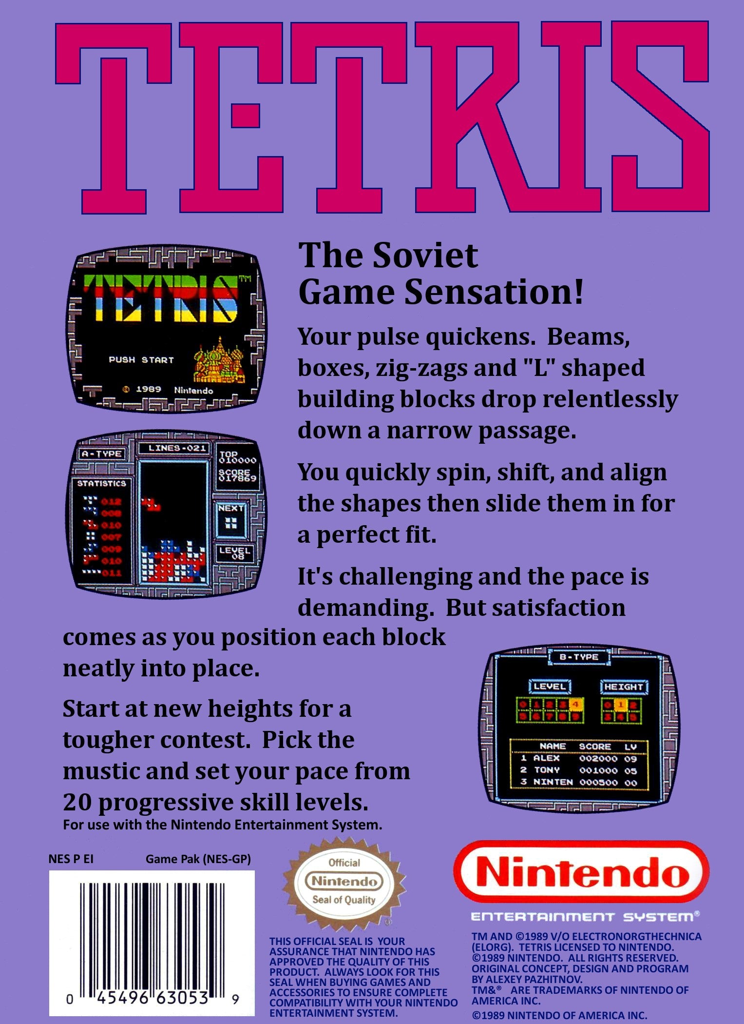 Tetris NES - Video Game - Used - CaveGamers - Image 2