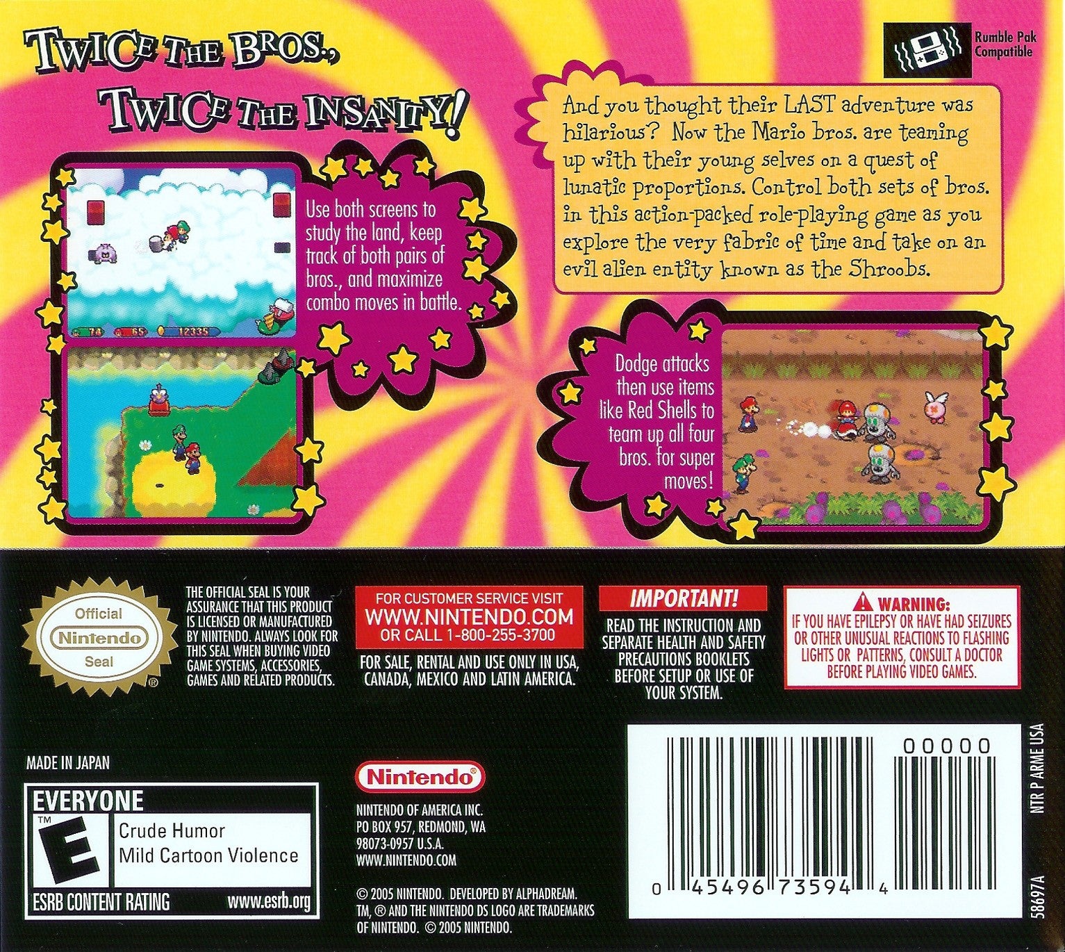 Mario & Luigi: Partners In Time DS - Video Game - Used - CaveGamers - Image 2