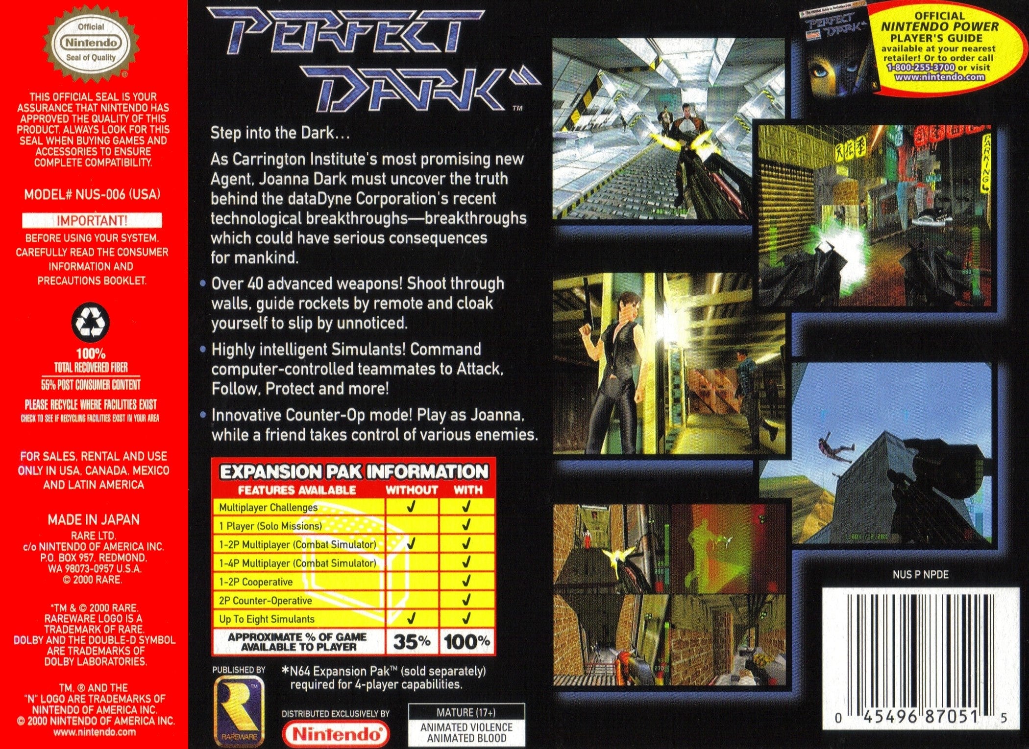 Perfect Dark N64 - Video Game - Used - CaveGamers - Image 2