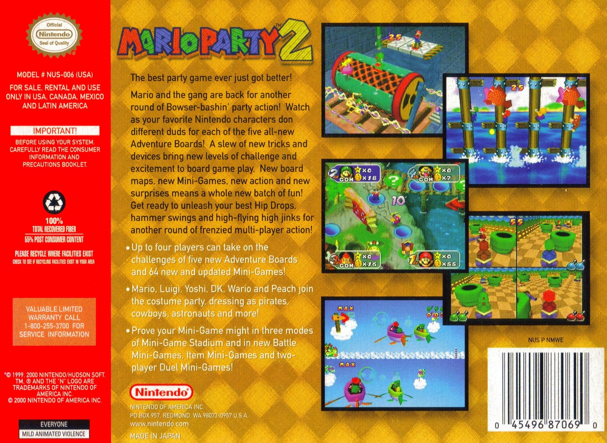 Mario Party 2 N64 - Video Game - Used - CaveGamers - Image 2