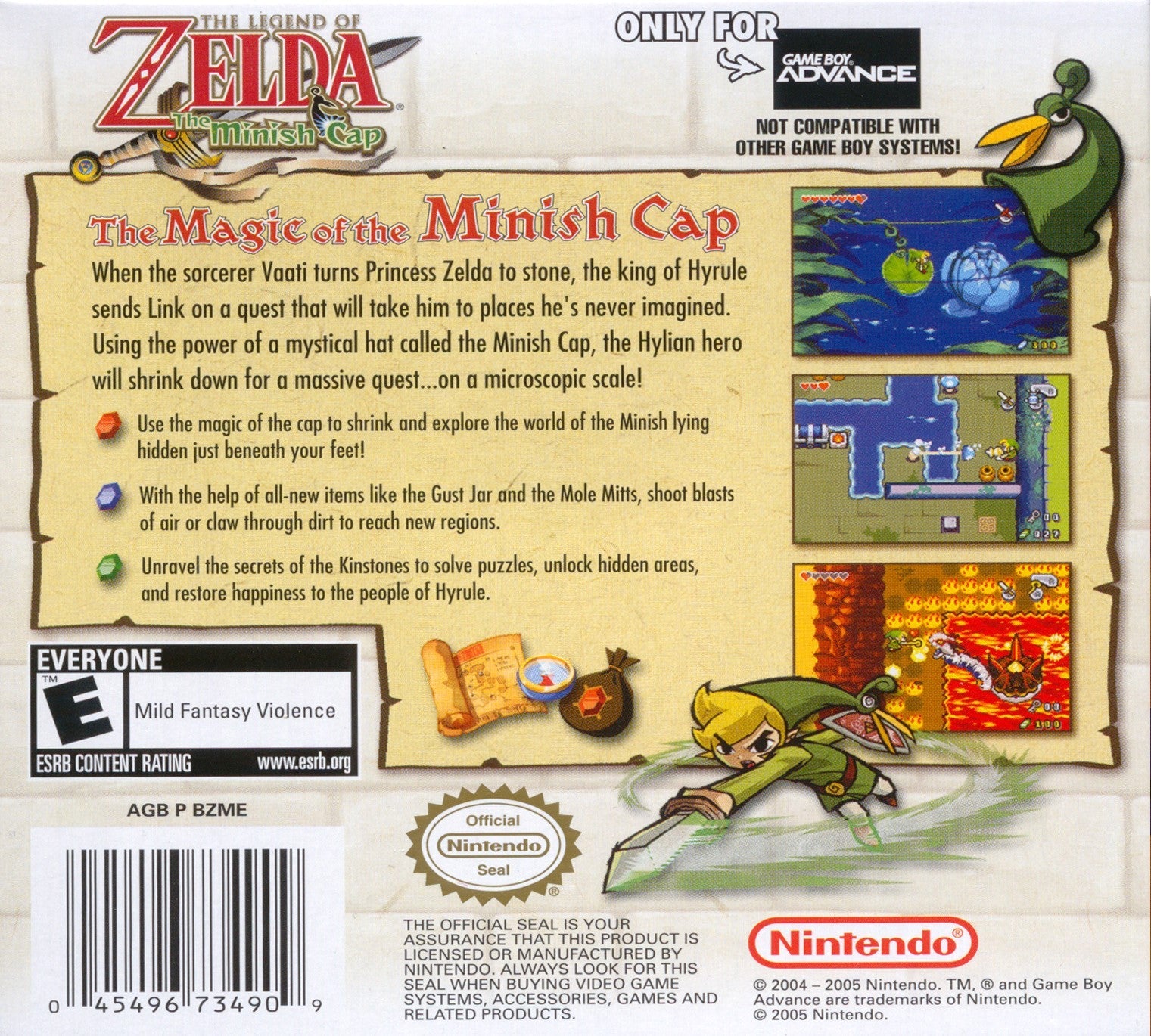 The Legend of Zelda: The Minish Cap Game Boy Advance - Video Game - Used - CaveGamers - Image 2