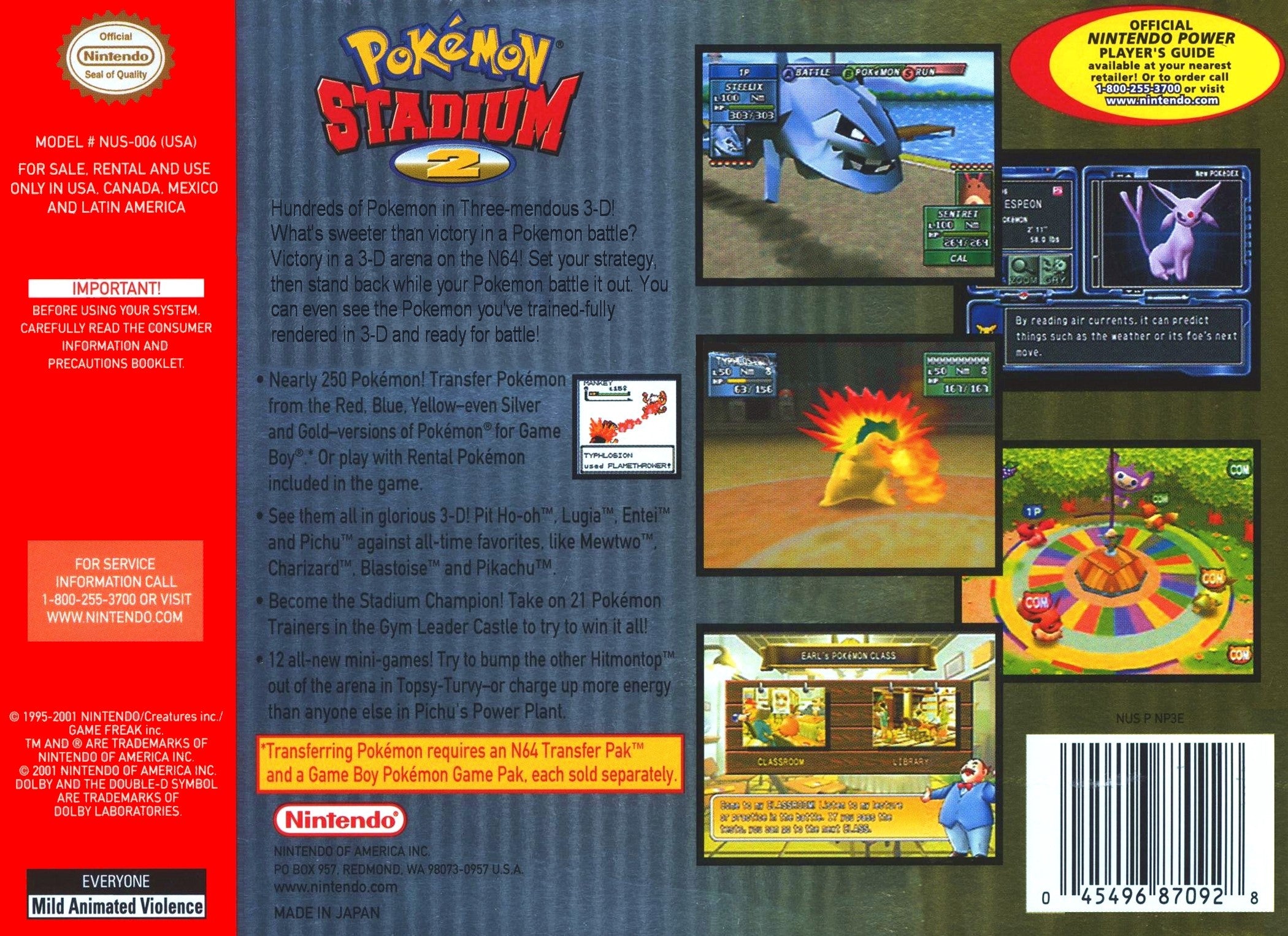 Pokemon Stadium 2 N64 - Video Game - Used - CaveGamers - Image 2