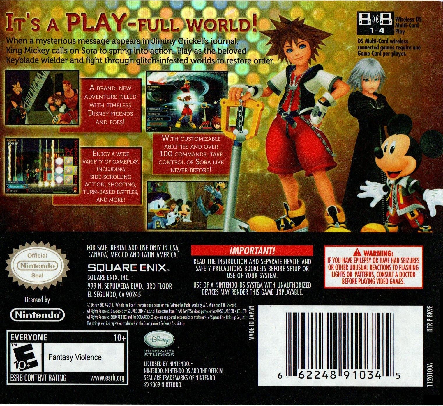 Kingdom Hearts: Re:coded DS - Video Game - Used - CaveGamers - Image 2