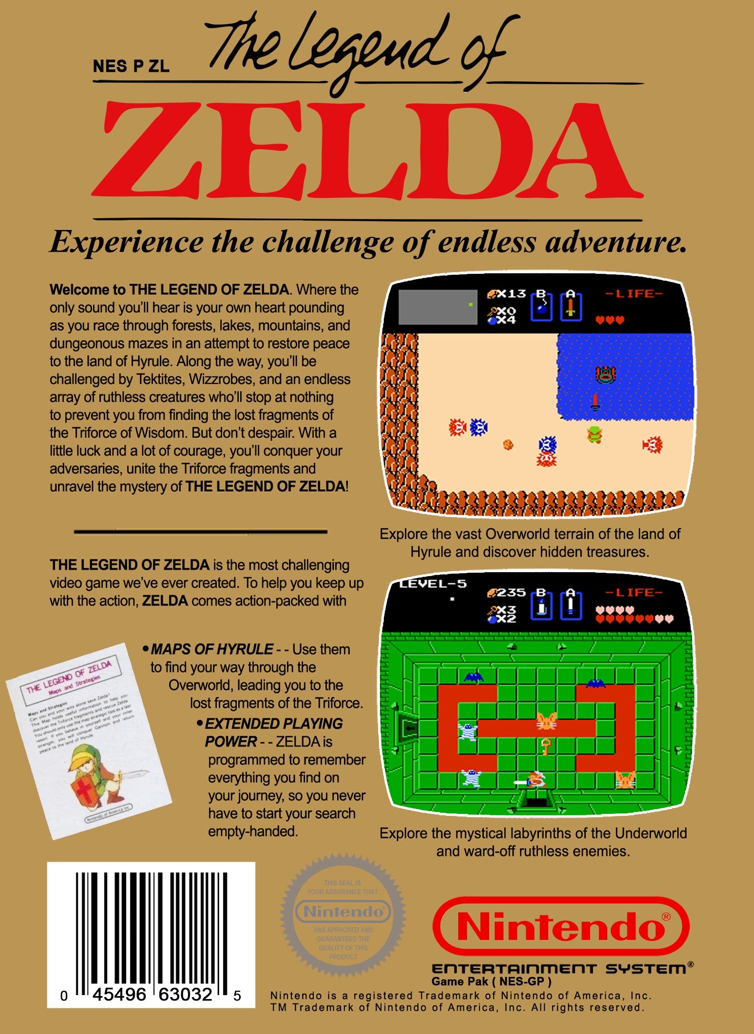 The Legend of Zelda (Gold Cartridge) NES - Video Game - Used - CaveGamers - Image 2
