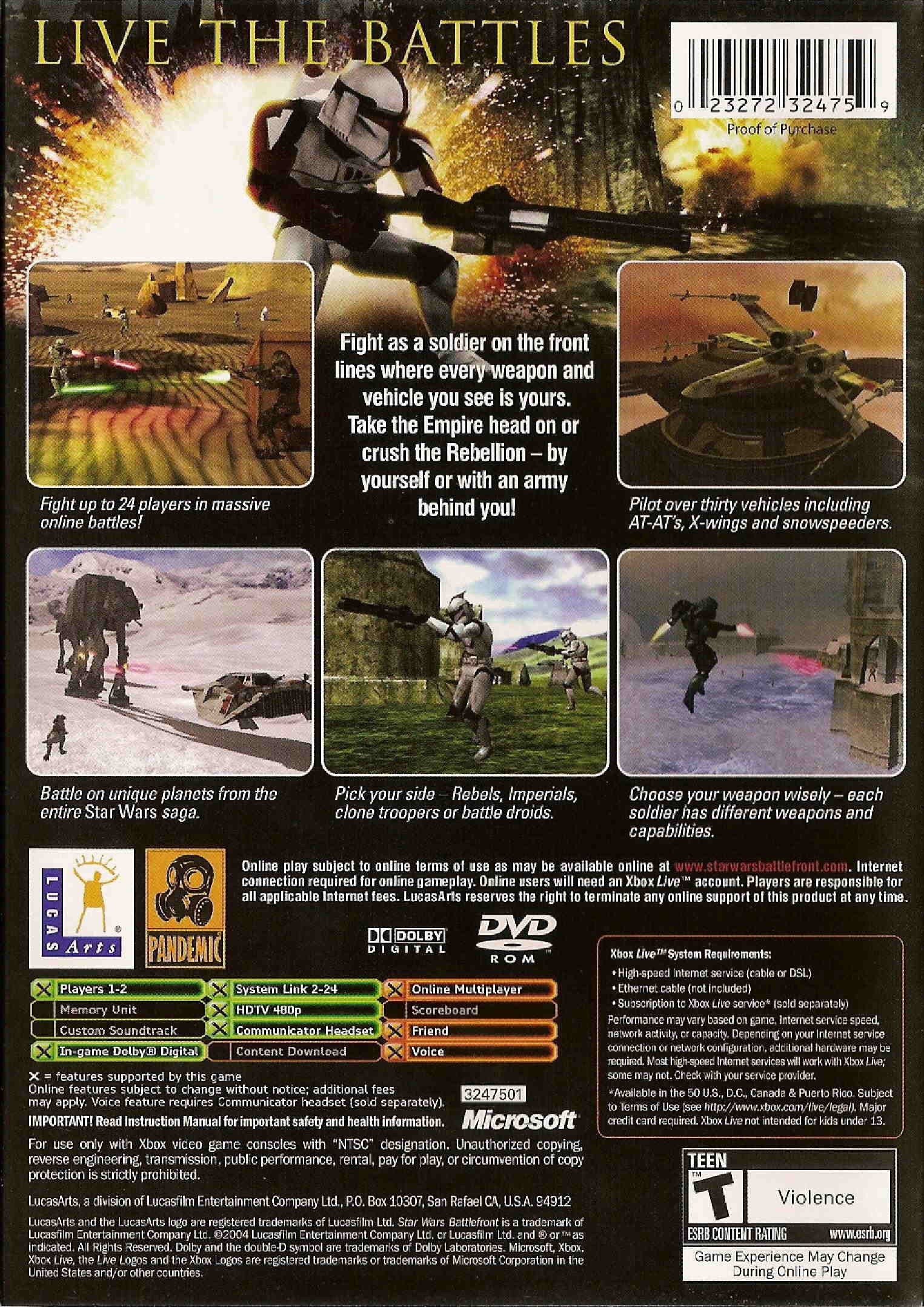 Star Wars Battlefront Xbox - Video Game - Used - CaveGamers - Image 2