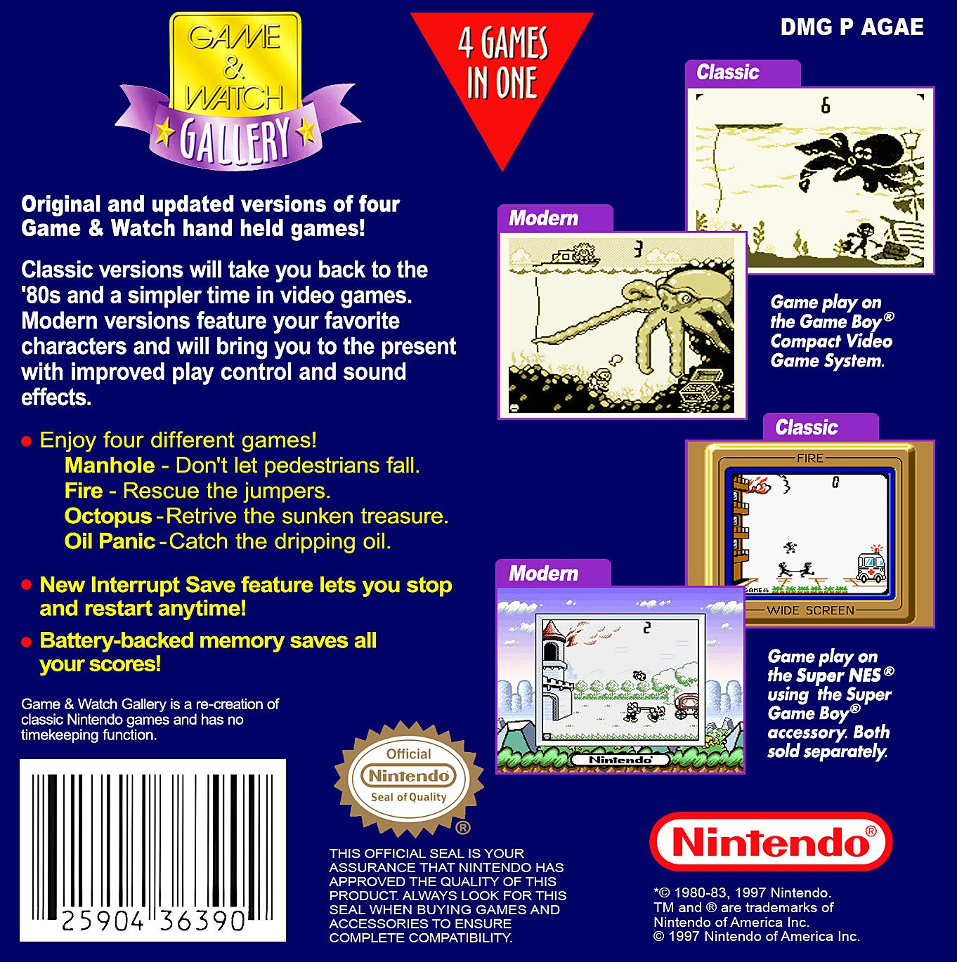 Game & Watch Gallery Game Boy - Video Game - Used - CaveGamers - Image 2
