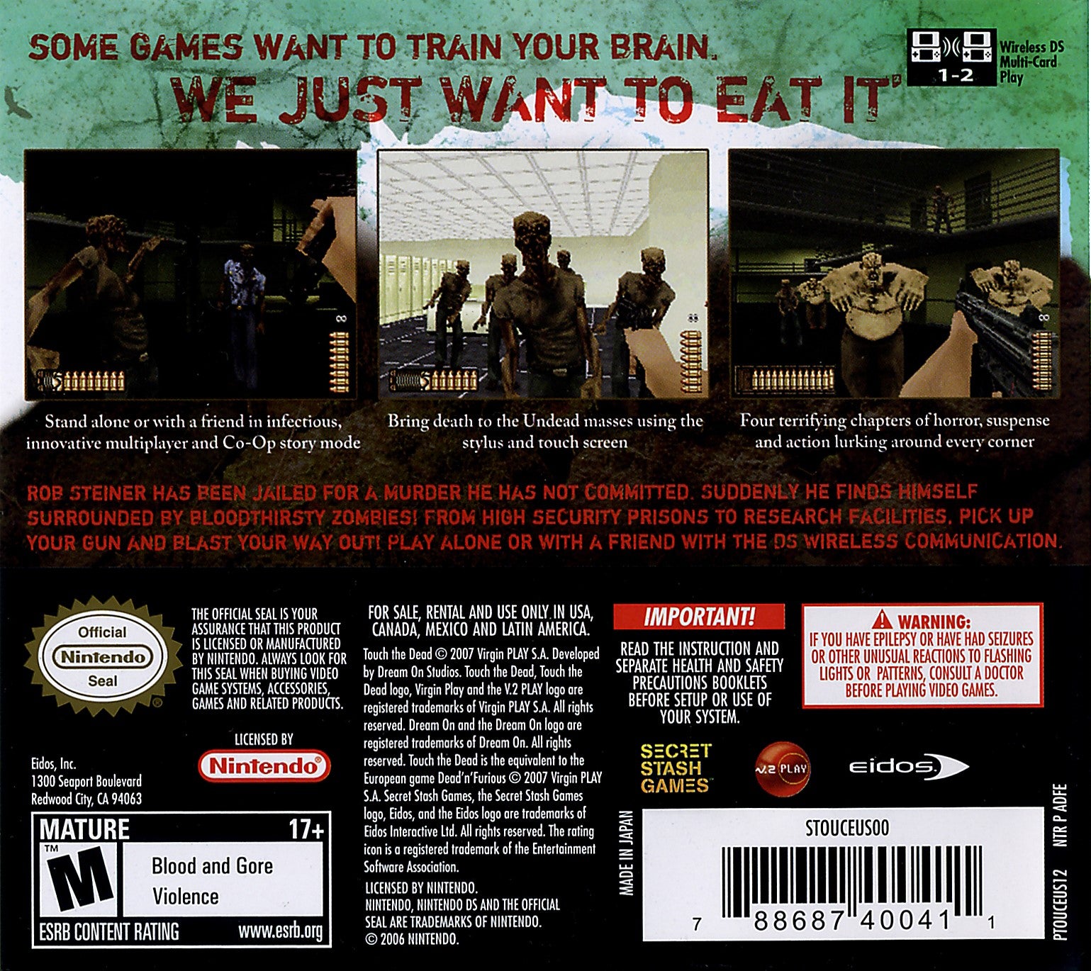 Touch the Dead DS - Video Game - Used - CaveGamers - Image 2