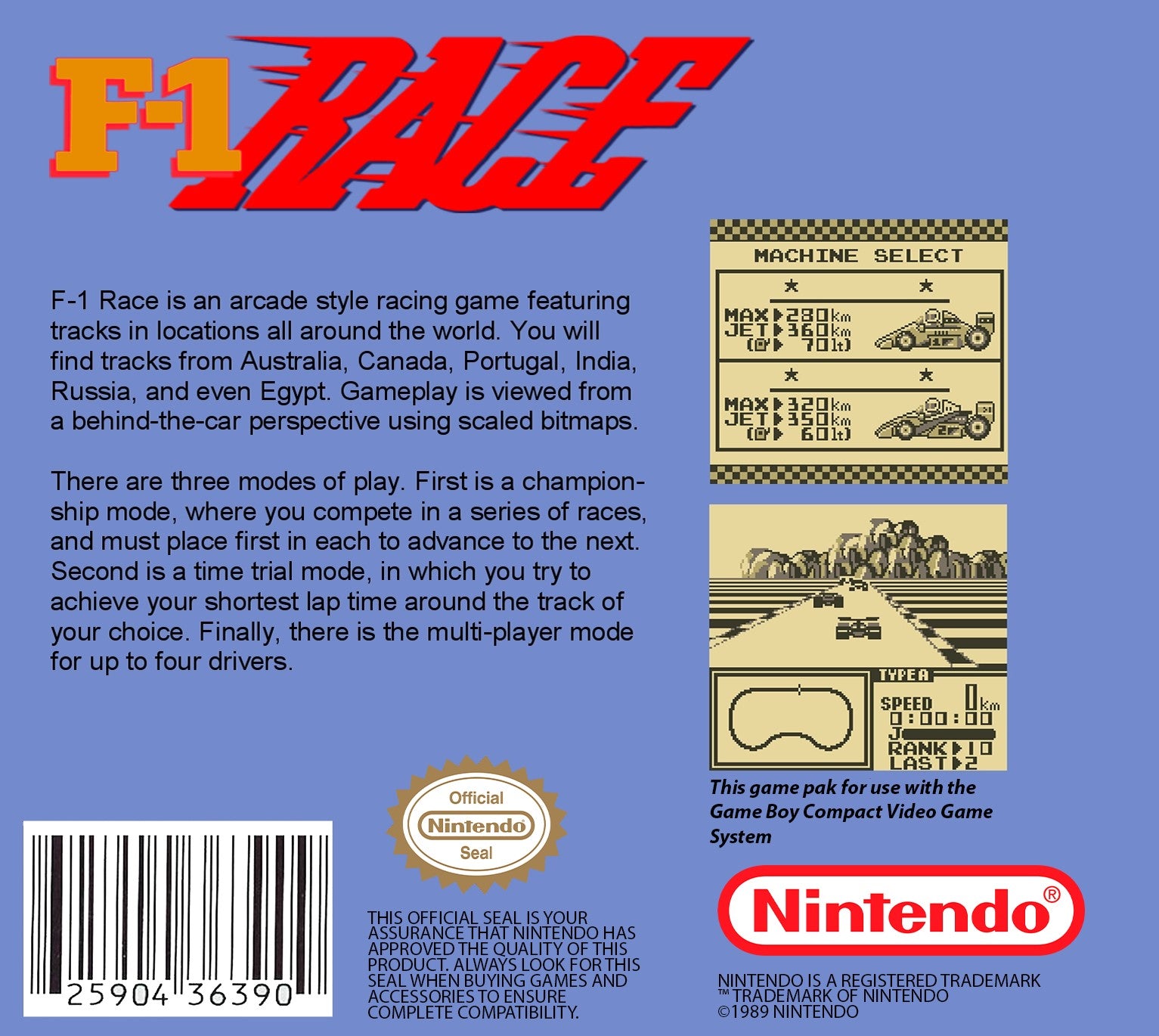 F-1 Race Game Boy - Video Game - Used - CaveGamers - Image 2