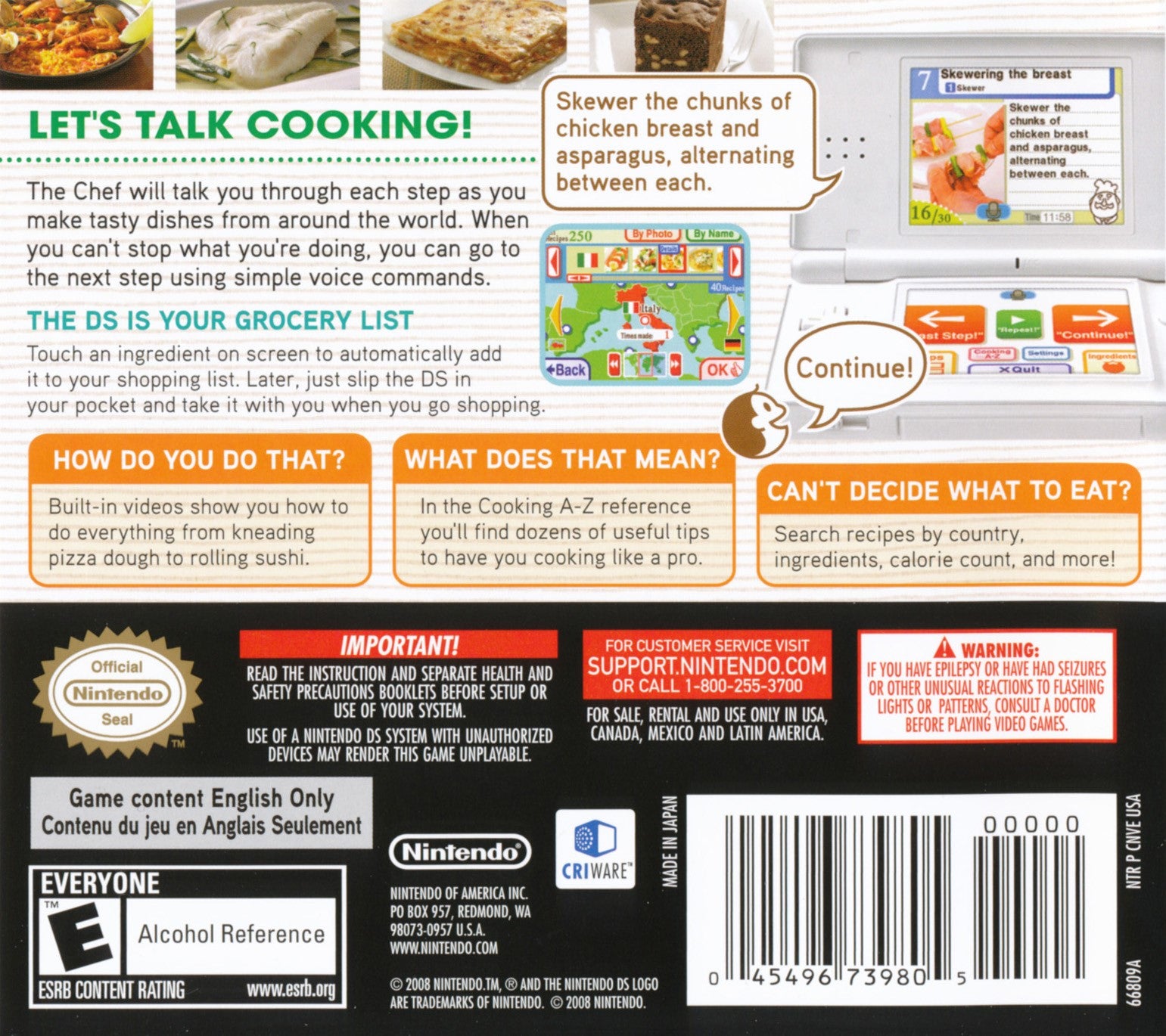 Personal Trainer Cooking DS - Video Game - Used - CaveGamers - Image 2