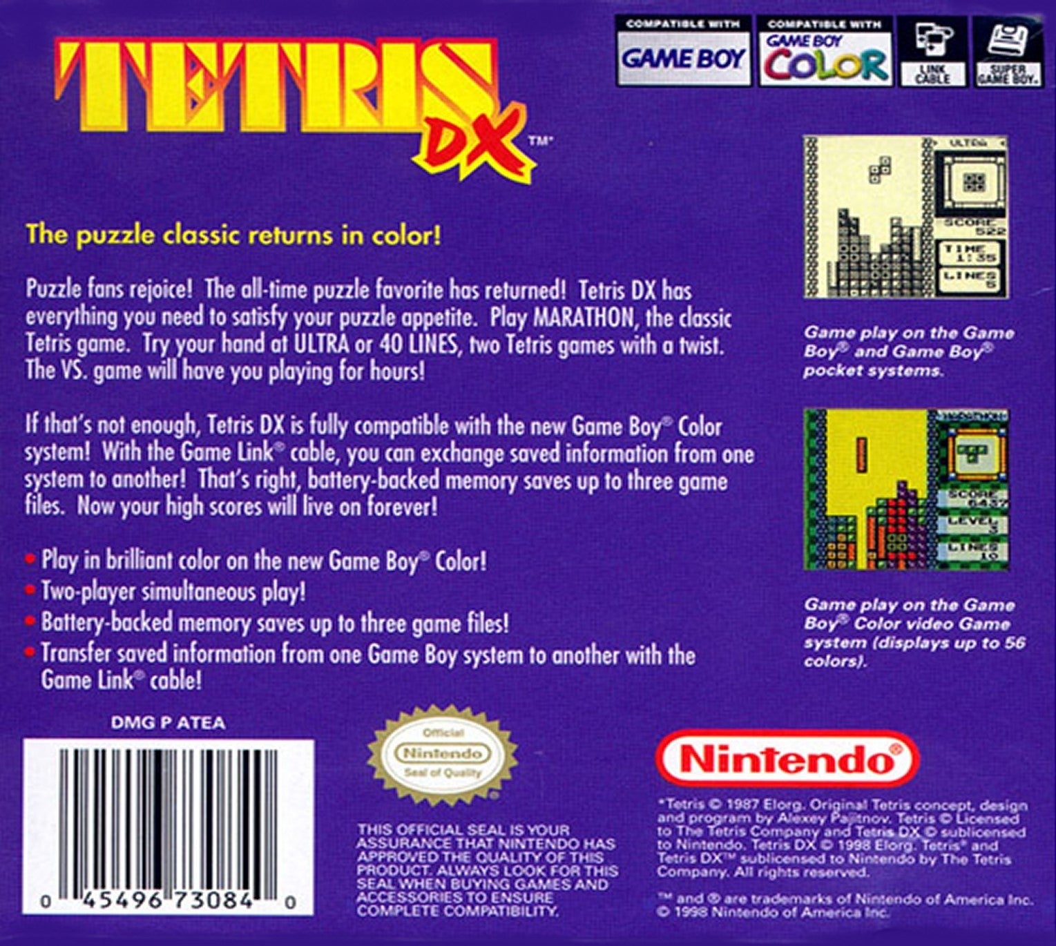 Tetris DX Game Boy Color - Video Game - Used - CaveGamers - Image 2