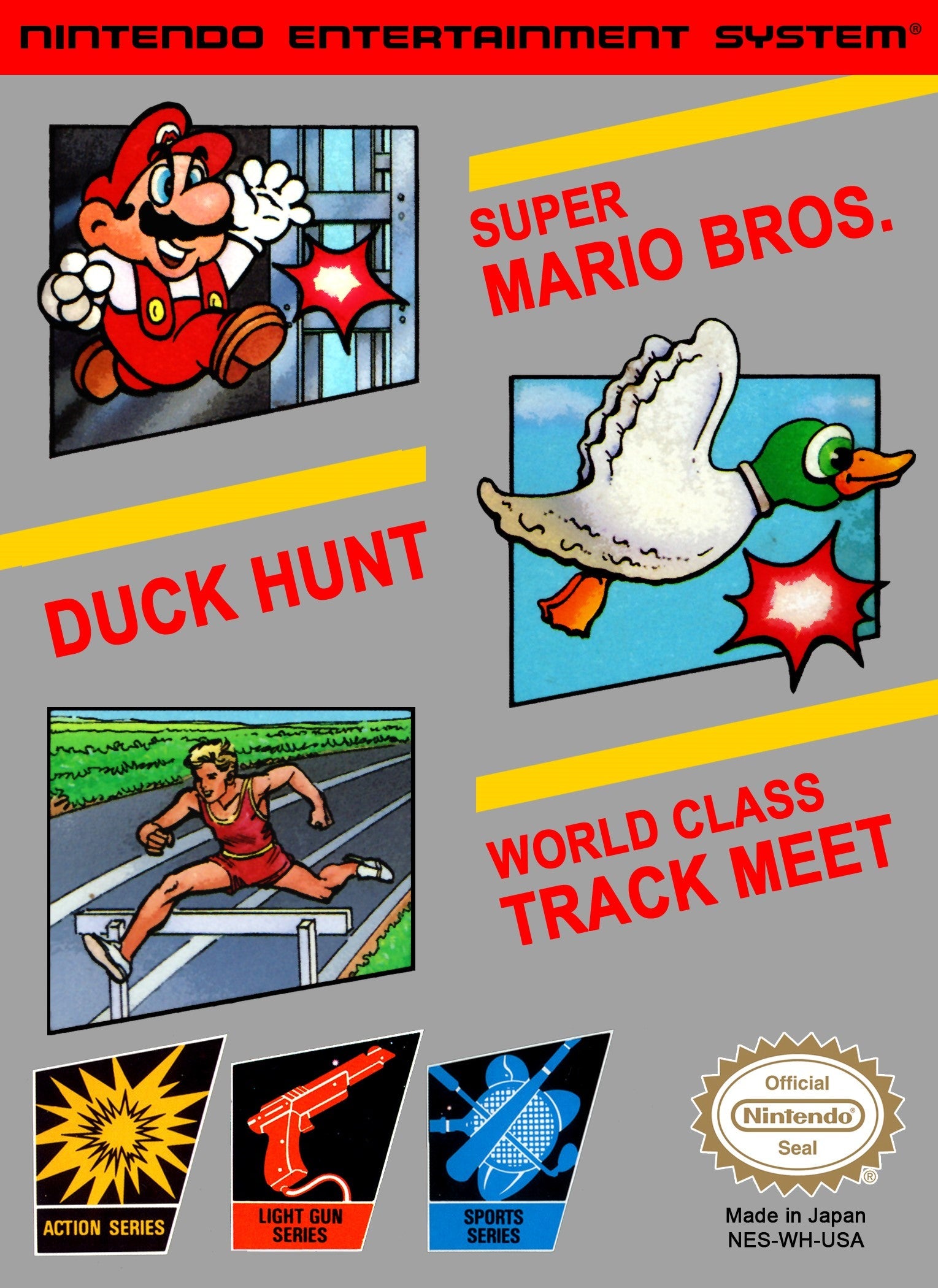 Super Mario Bros. / Duck Hunt / World Class Track Meet NES - Video Game - Used - CaveGamers