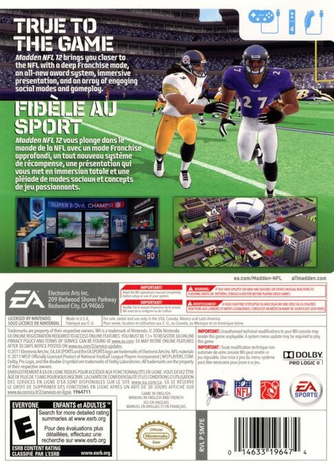 Madden NFL 12 Wii - Video Game - Used - CaveGamers - Image 2