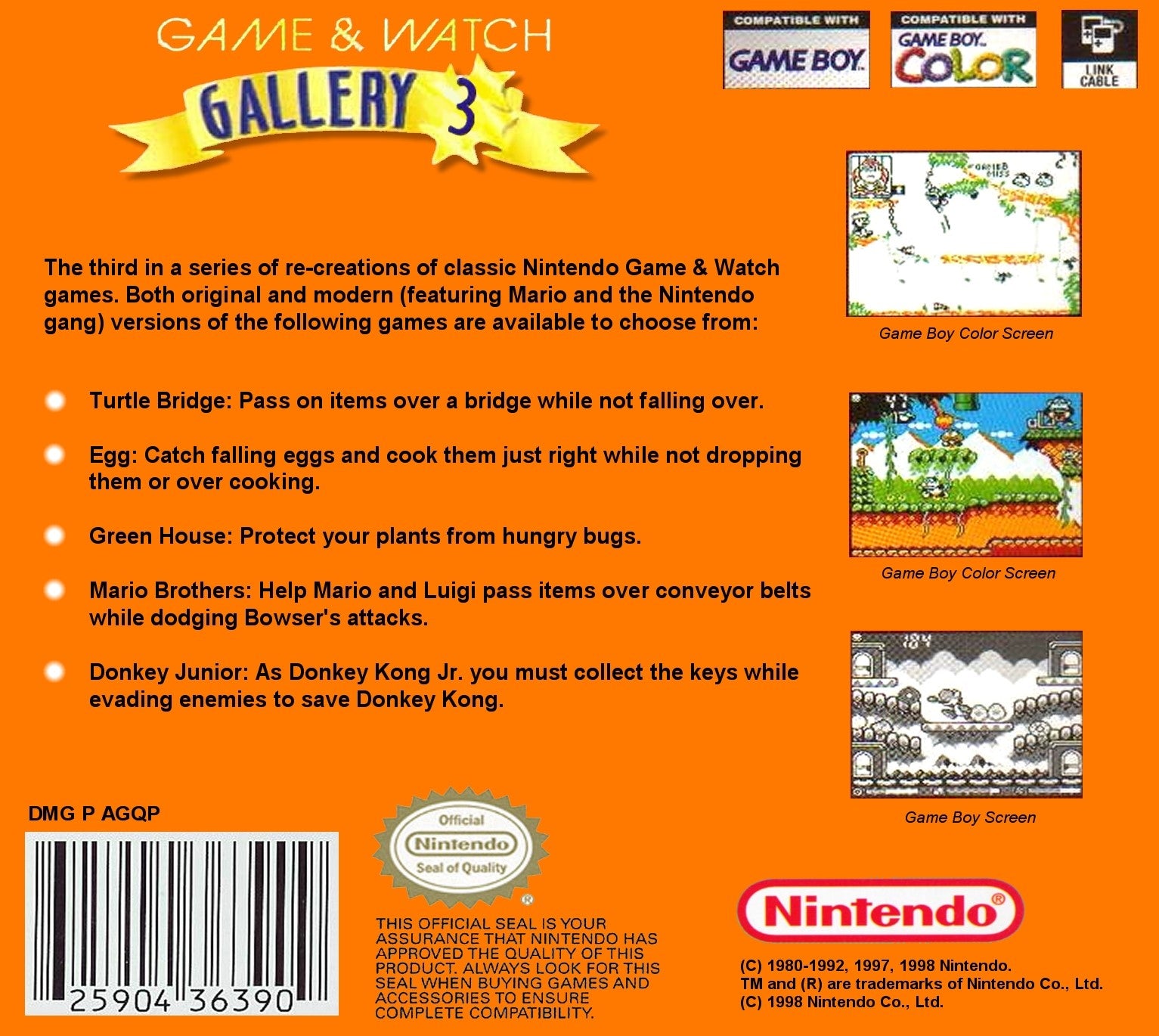 Game & Watch Gallery 3 Game Boy Color - Video Game - Used - CaveGamers - Image 2