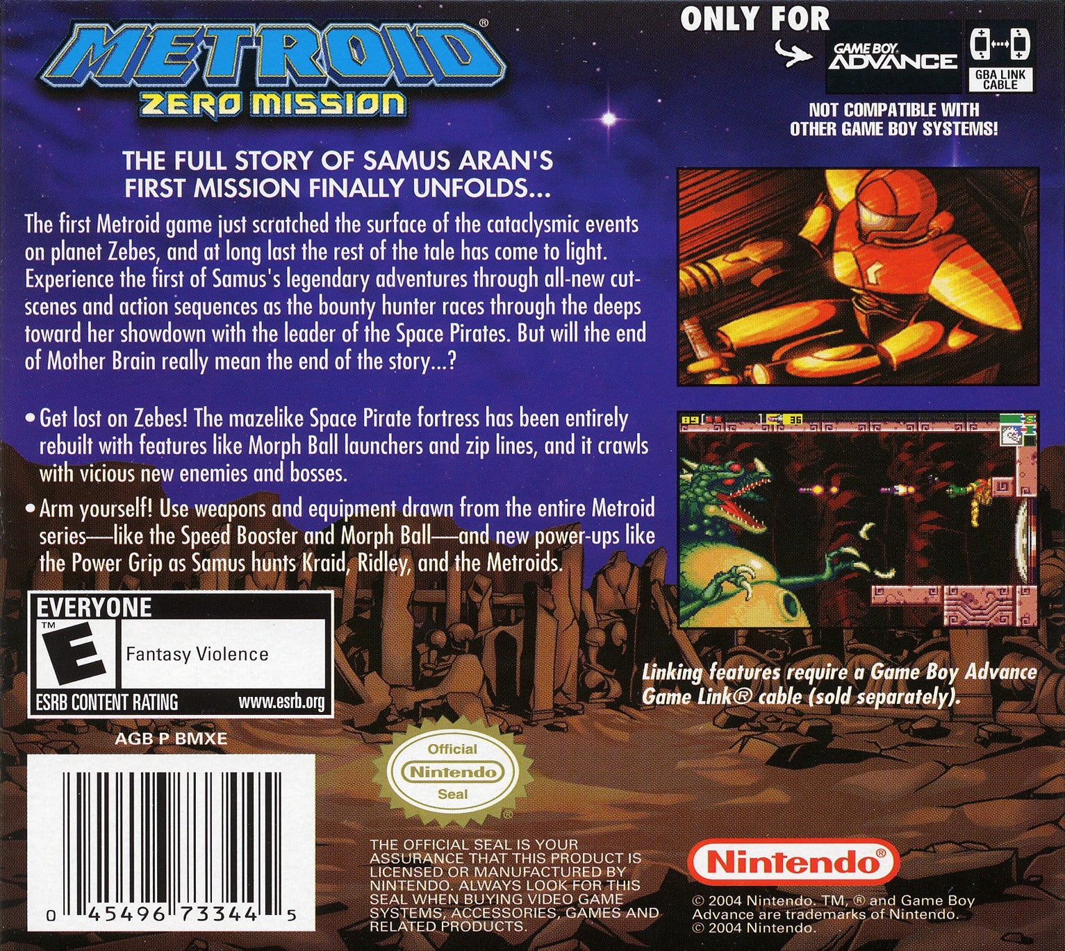 Metroid Zero Mission Game Boy Advance - Video Game - Used - CaveGamers - Image 2