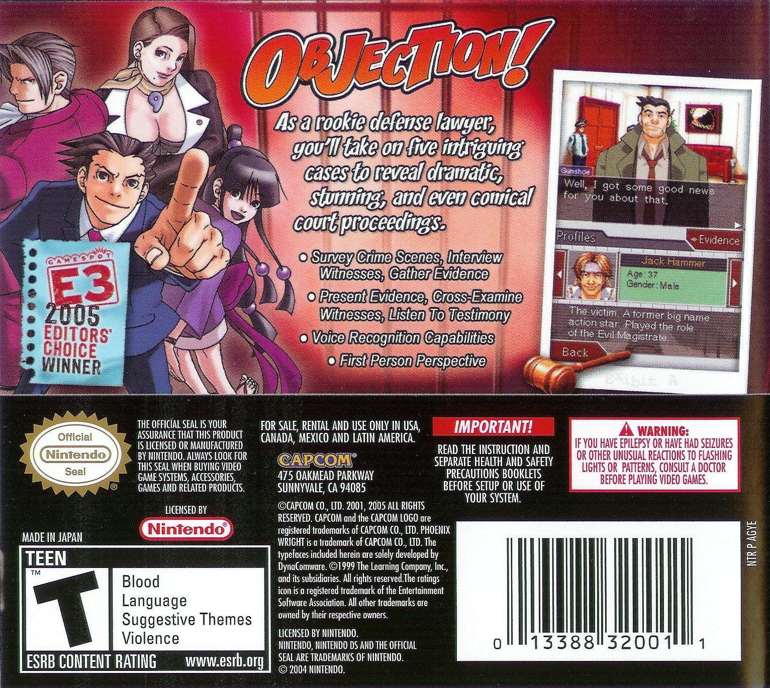 Phoenix Wright: Ace Attorney DS - Video Game - Used - CaveGamers - Image 2