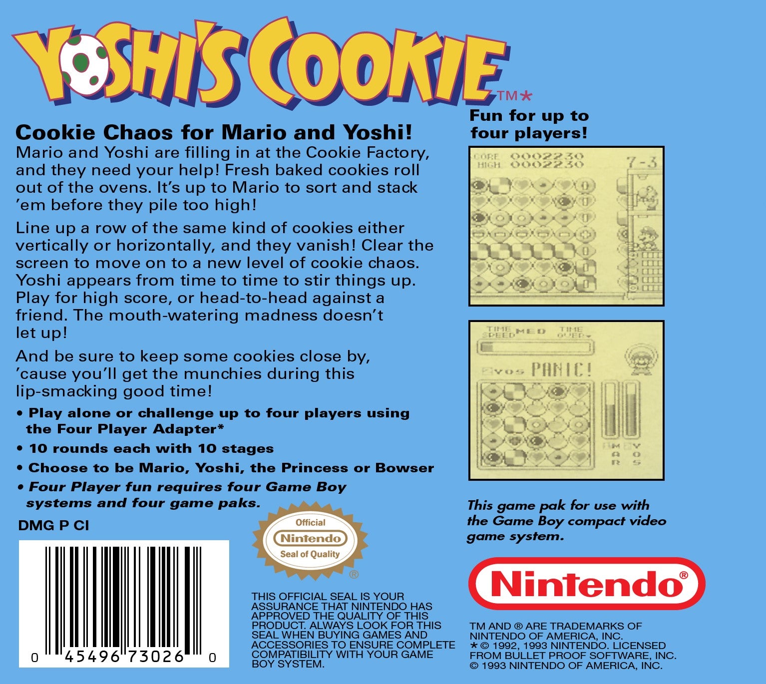 Yoshi's Cookie Game Boy - Video Game - Used - CaveGamers - Image 2
