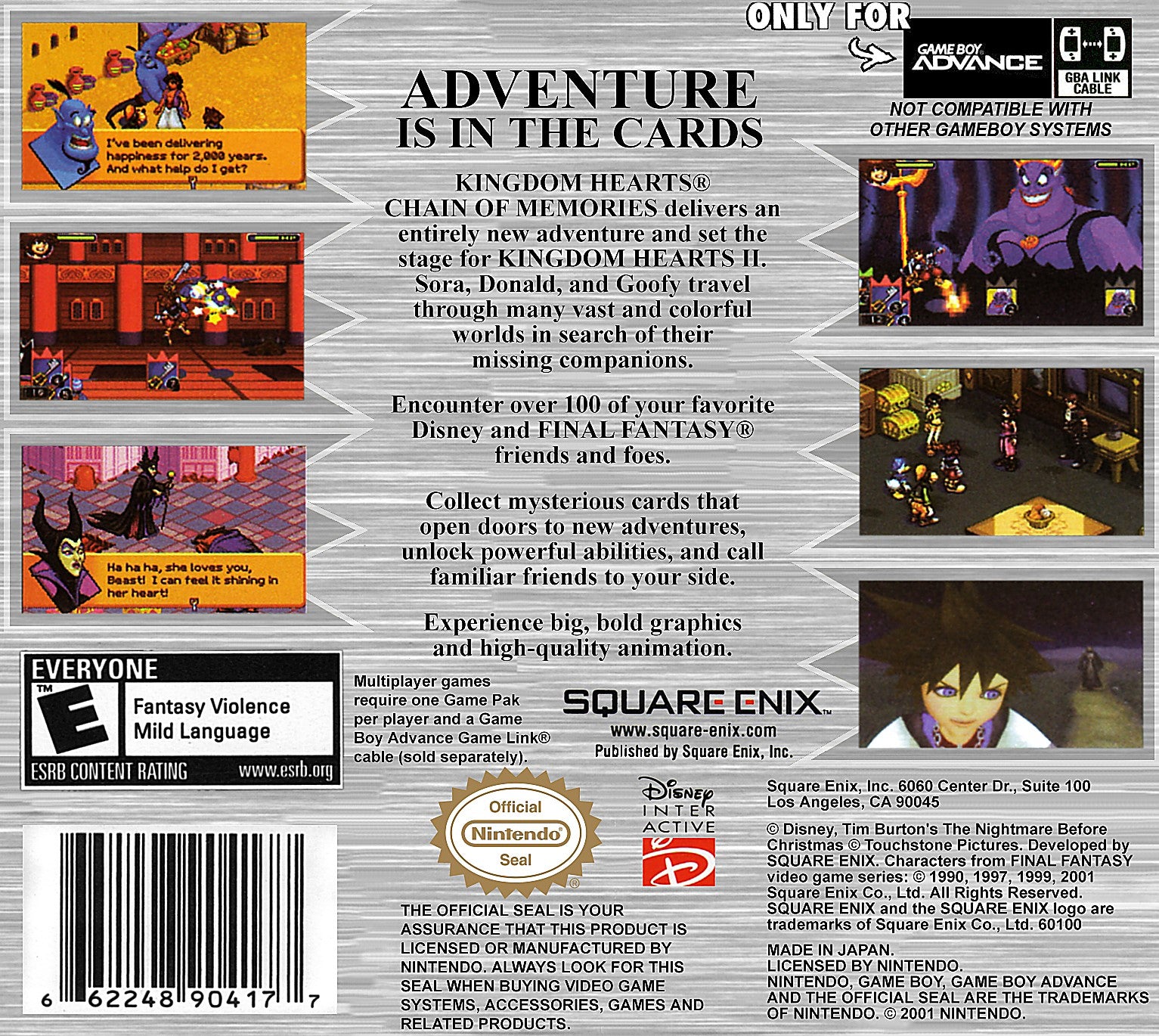 Kingdom Hearts Chain of Memories Game Boy Advance - Video Game - Used - CaveGamers - Image 2