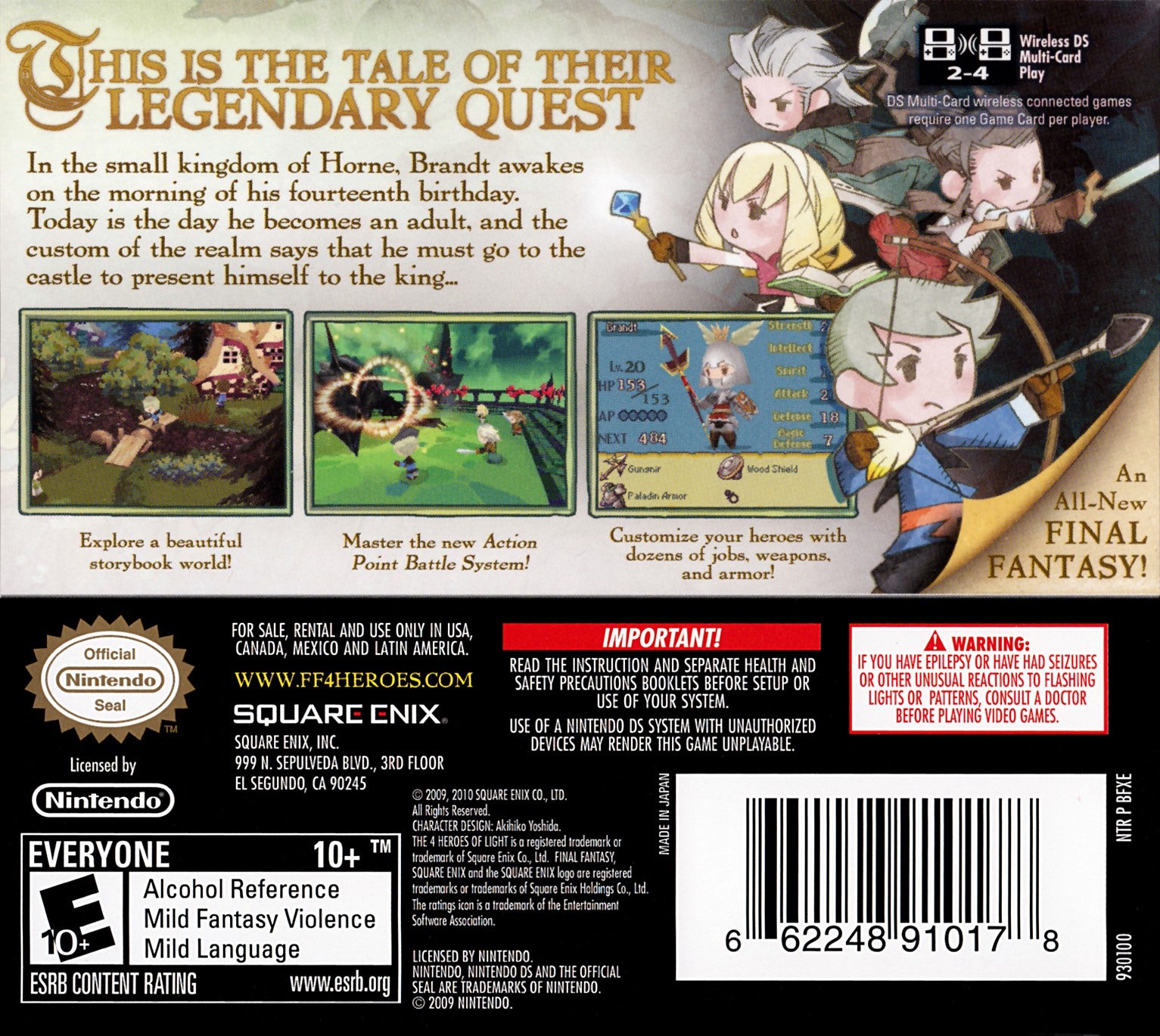 Final Fantasy: The 4 Heroes of Light DS - Video Game - Used - CaveGamers - Image 2