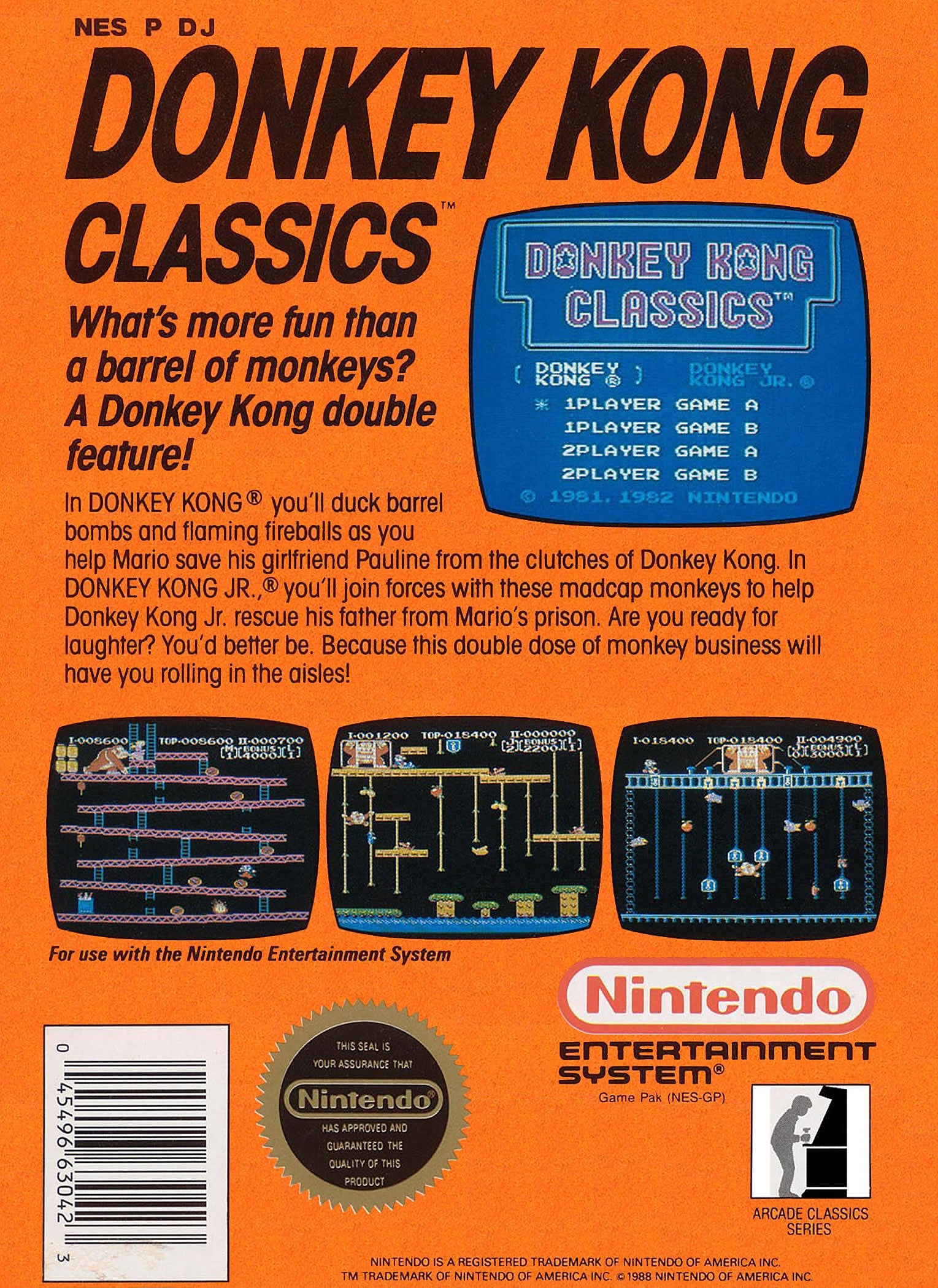 Donkey Kong Classics NES - Video Game - Used - CaveGamers - Image 2