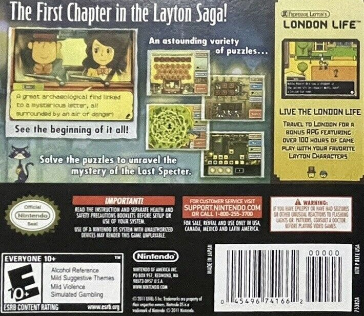 Professor Layton and the Last Specter DS - Video Game - Used - CaveGamers - Image 2