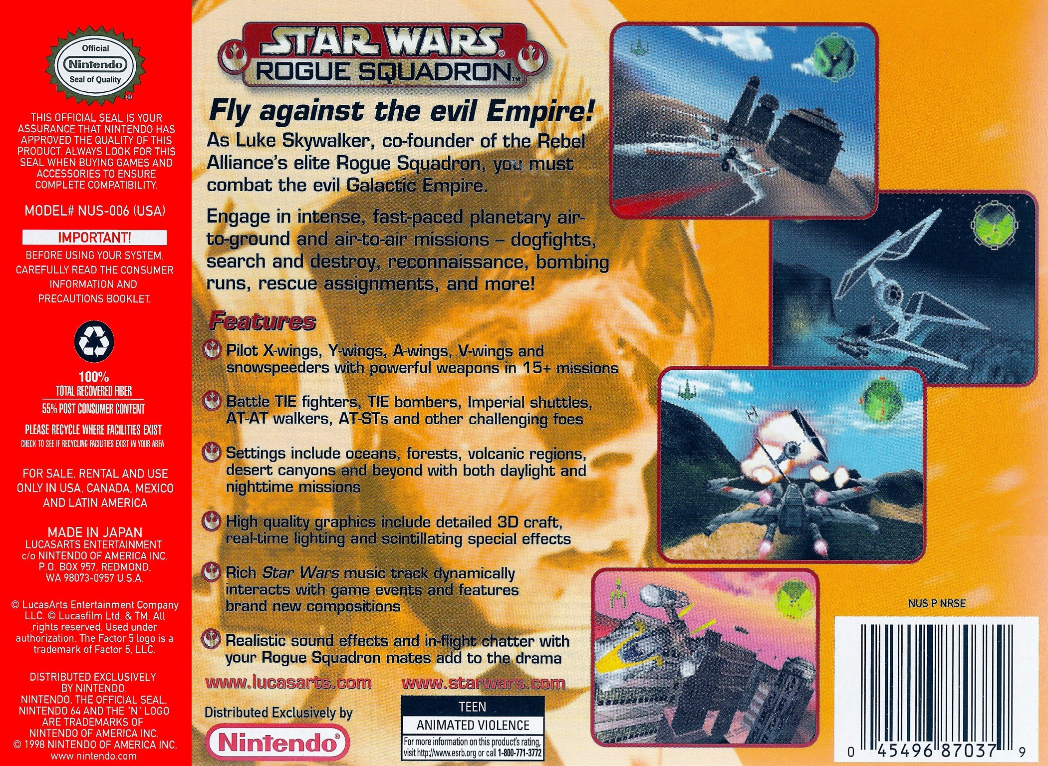 Star Wars: Rogue Squadron N64 - Video Game - Used - CaveGamers - Image 2