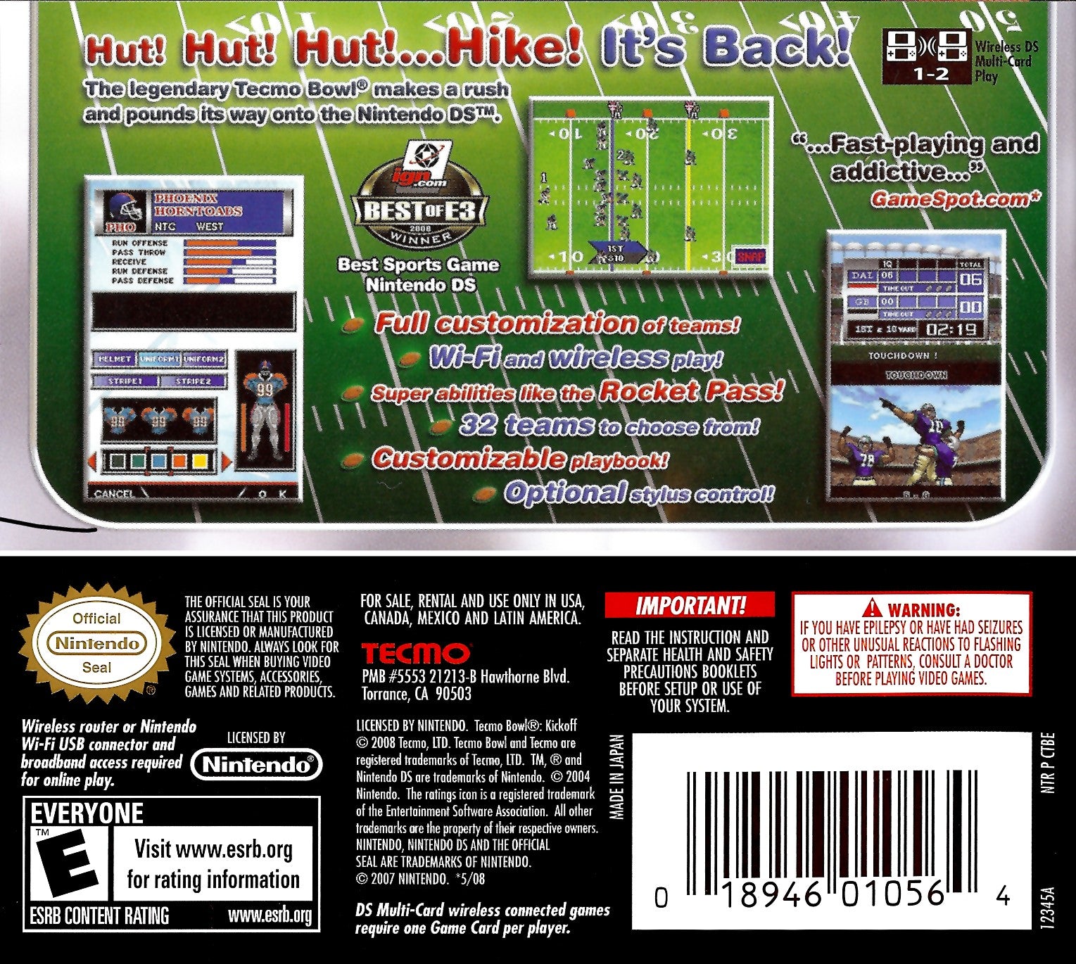 Tecmo Bowl: Kickoff DS - Video Game - Used - CaveGamers - Image 2