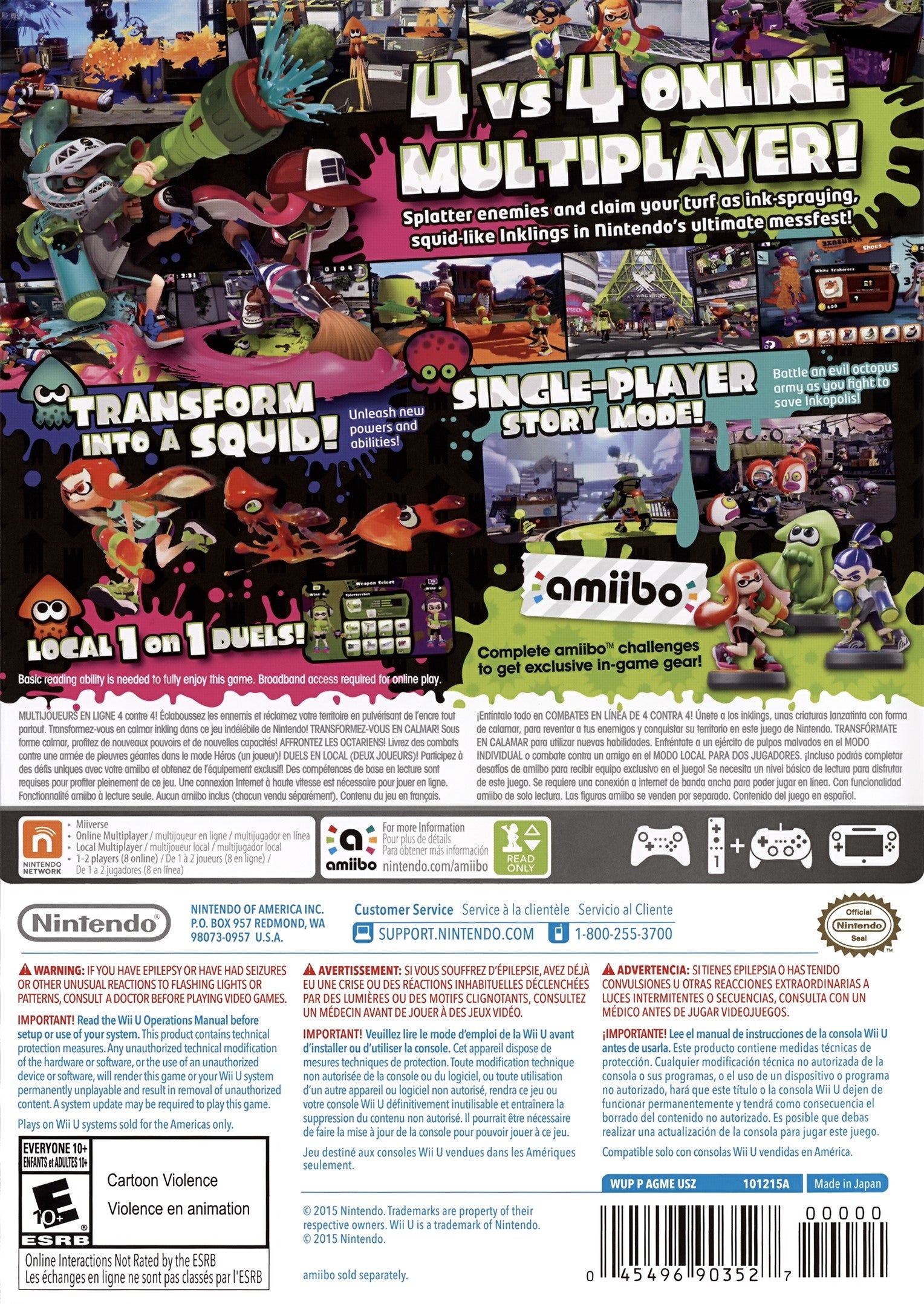 Splatoon Wii U - Video Game - Used - CaveGamers - Image 2