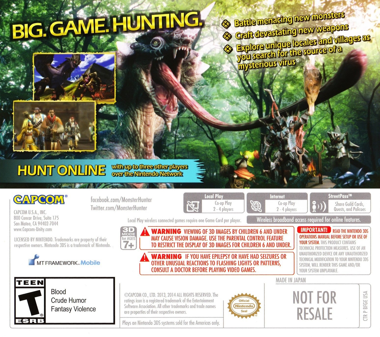 Monster Hunter 4 Ultimate 3DS - Video Game - Used - CaveGamers - Image 2