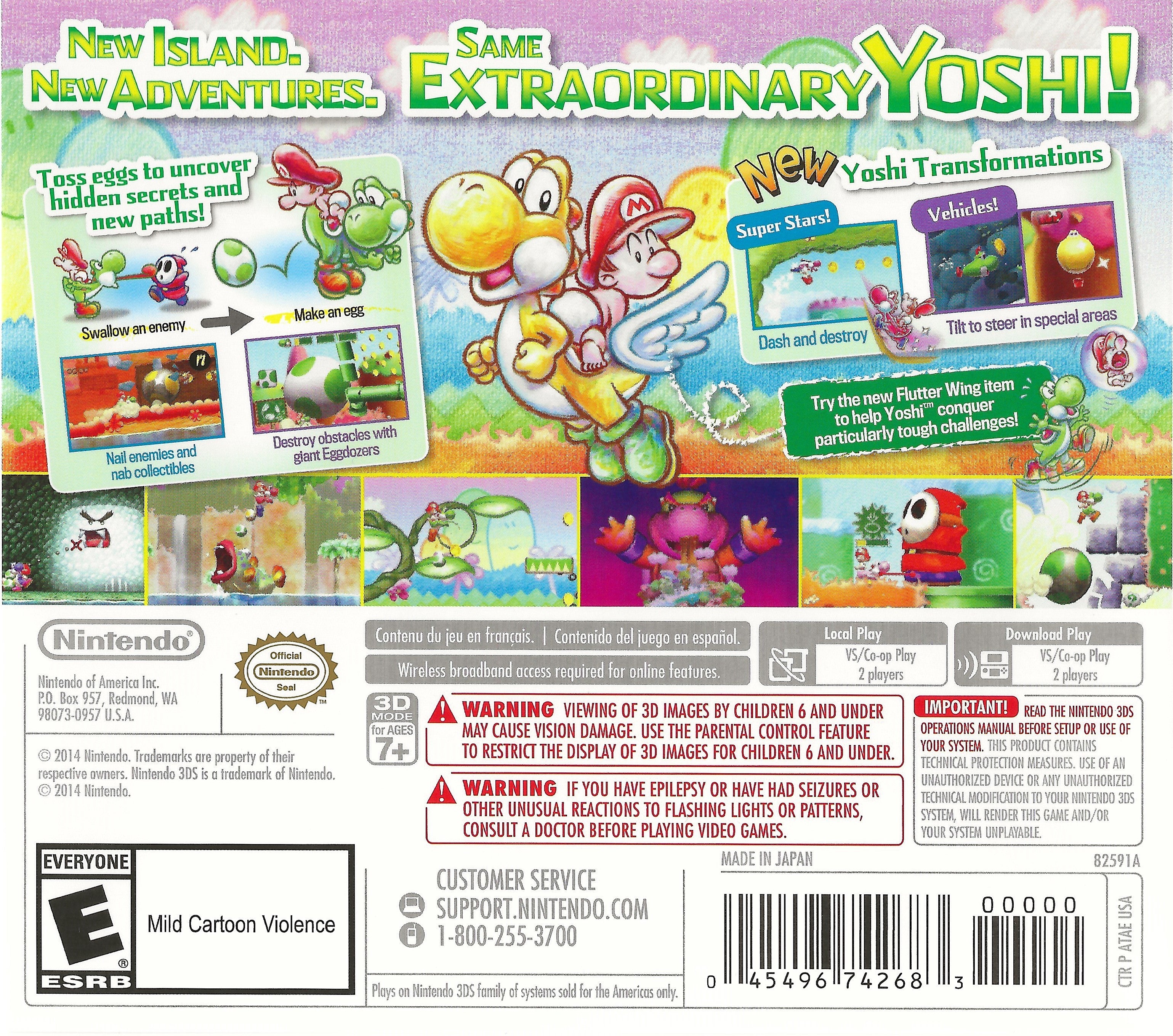 Yoshi's New Island 3DS - Video Game - Used - CaveGamers - Image 2