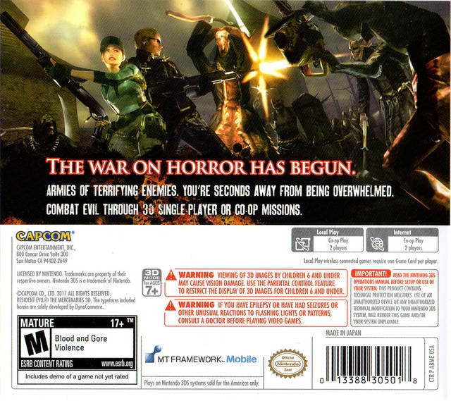 Resident Evil: The Mercenaries 3D 3DS - Video Game - Used - CaveGamers - Image 2