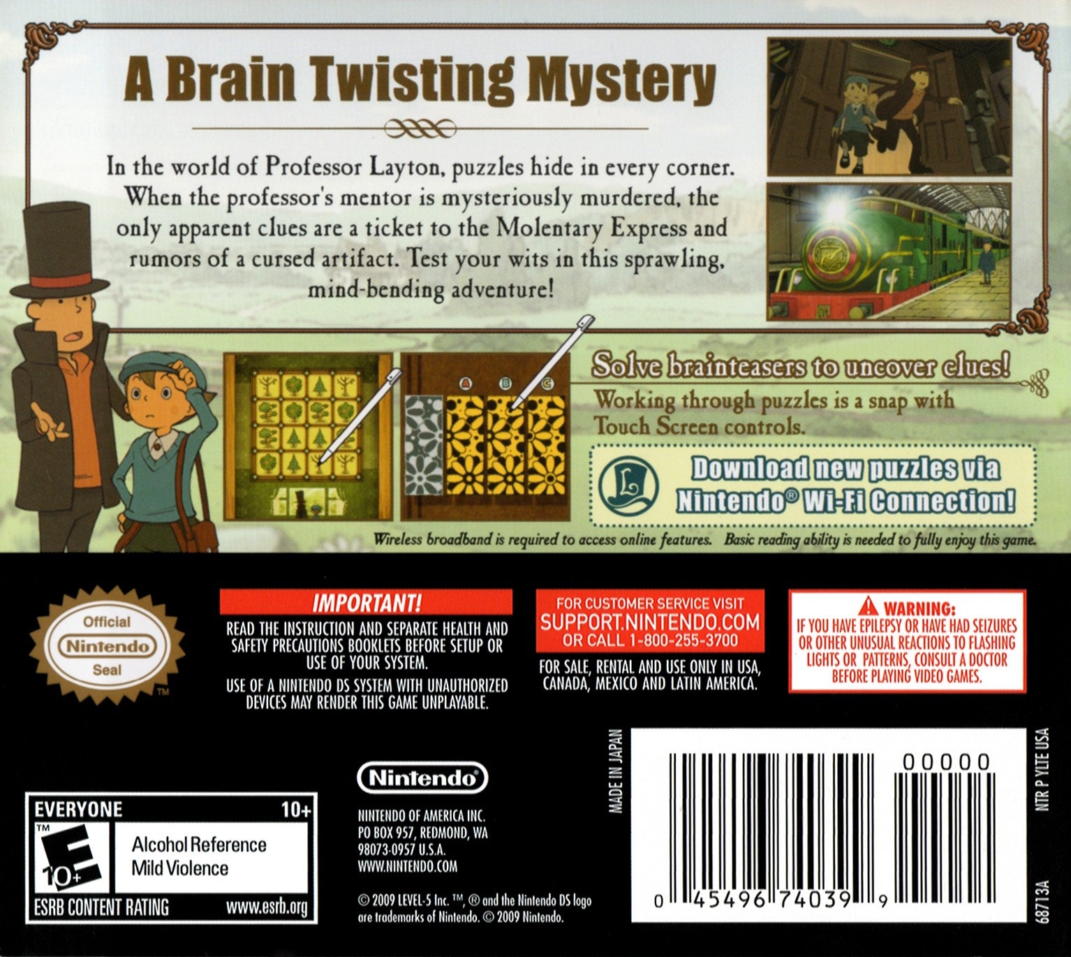 Professor Layton and the Diabolical Box DS - Video Game - Used - CaveGamers - Image 2
