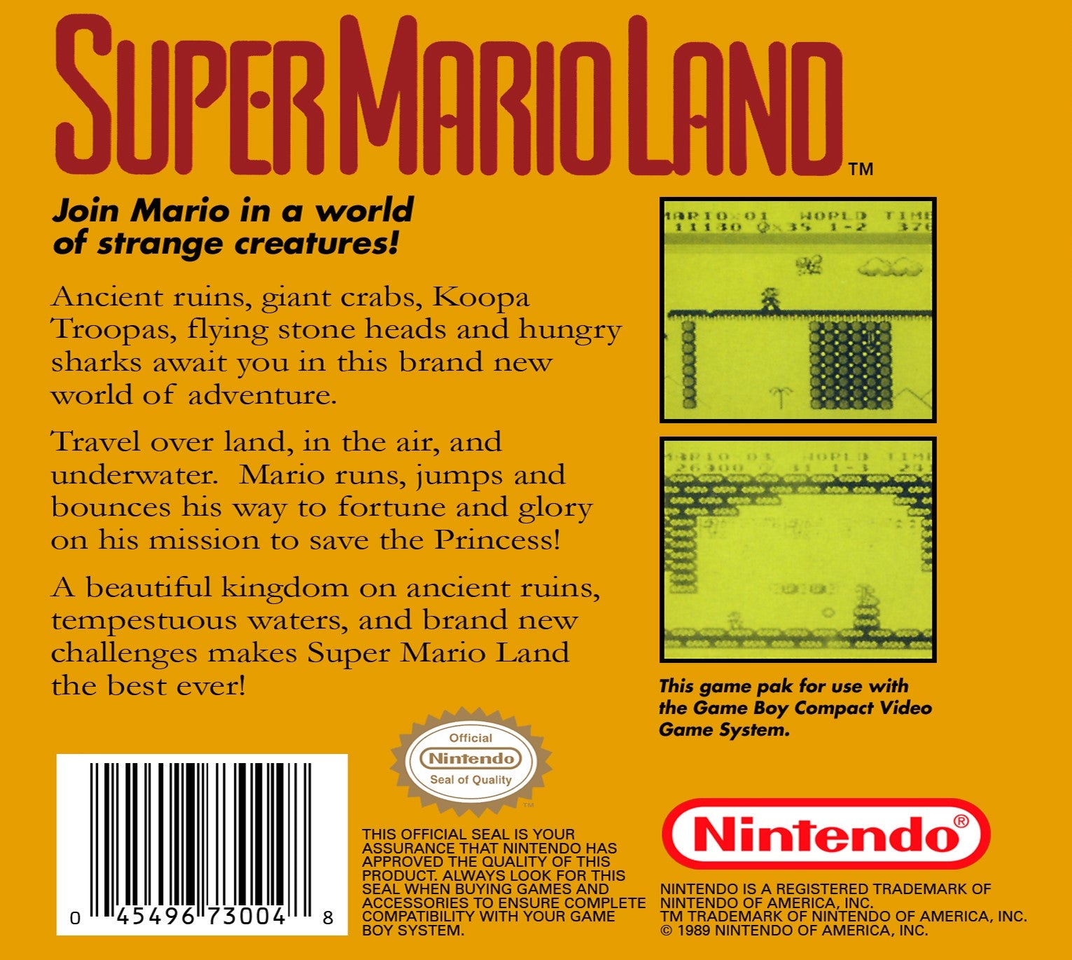 Super Mario Land Game Boy - Video Game - Used - CaveGamers - Image 2