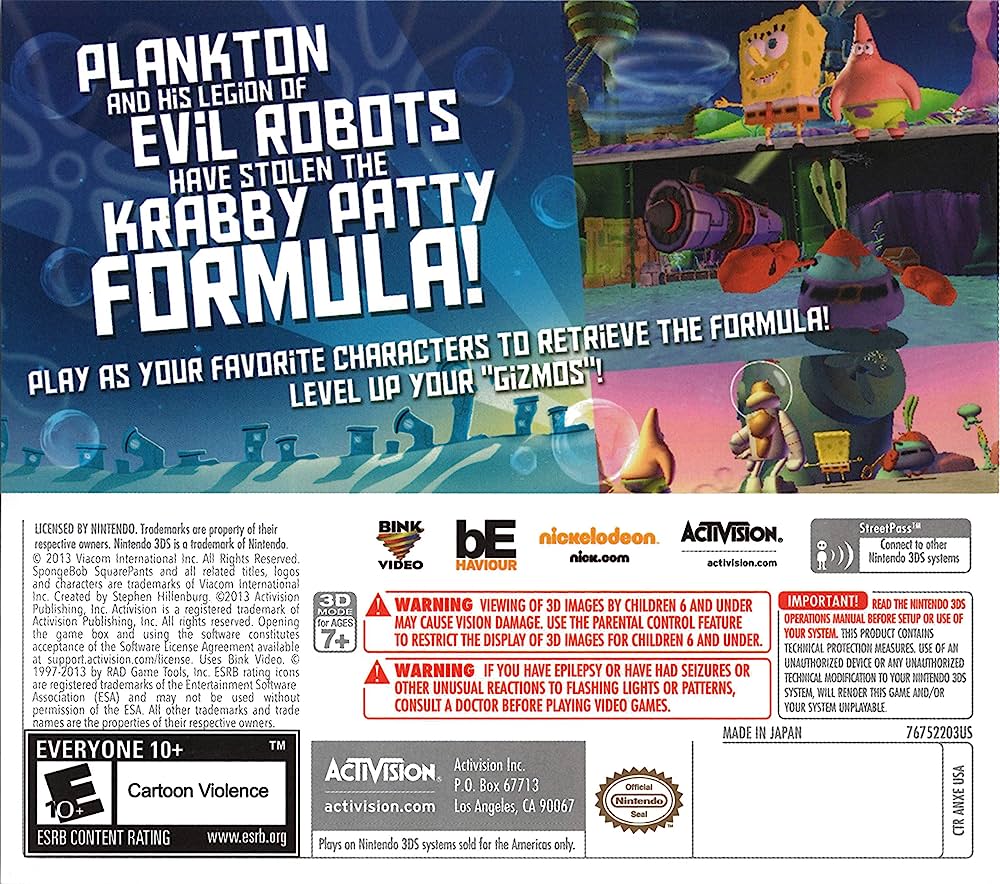 SpongeBob SquarePants: Plankton's Robotic Revenge 3DS - Video Game - Used - CaveGamers - Image 2